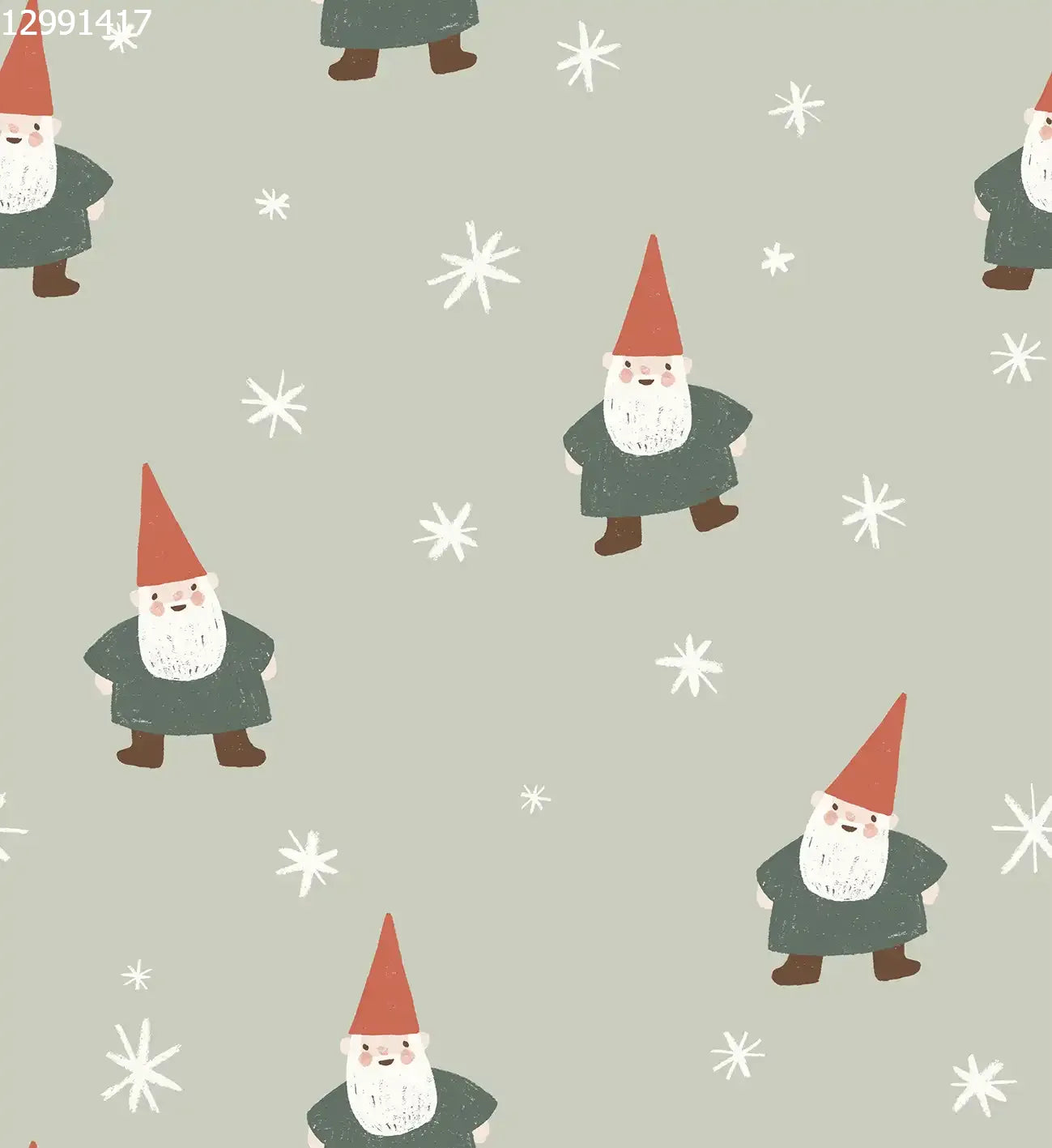 Christmas Gnome and Stars Small Green