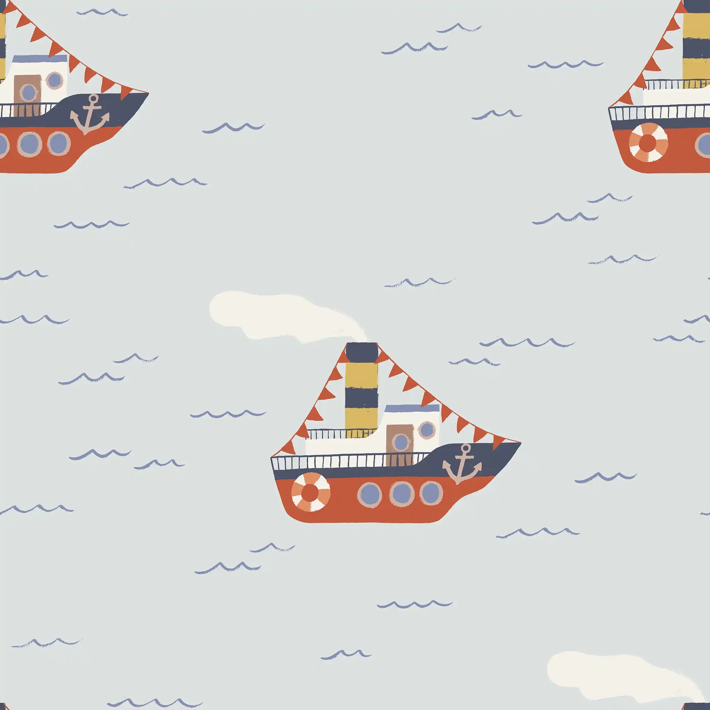 Steamer Boat Blue Small