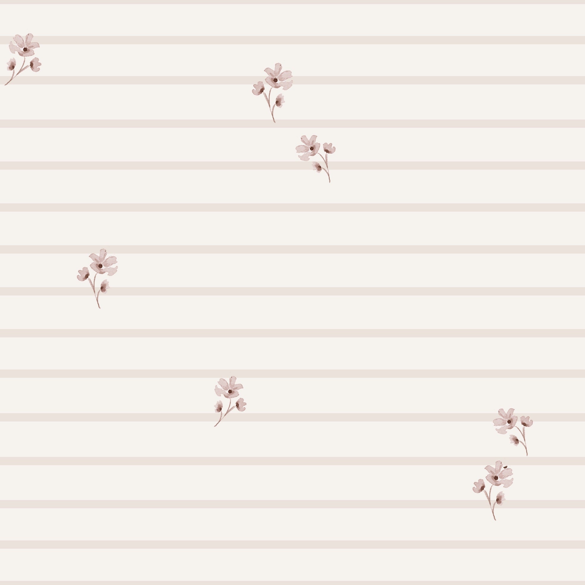 Spring Flowers Stripes Gold