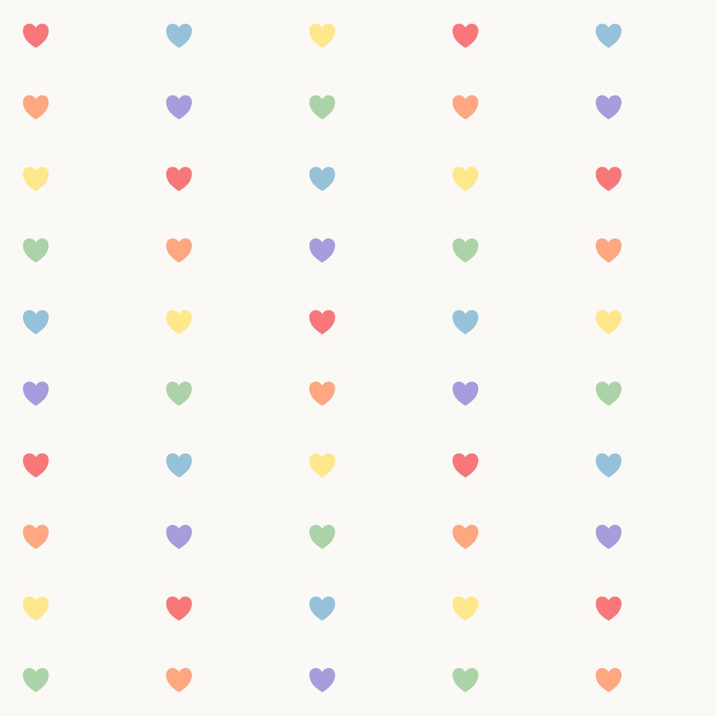 Heart Stripes Rainbow Mix OffWhite