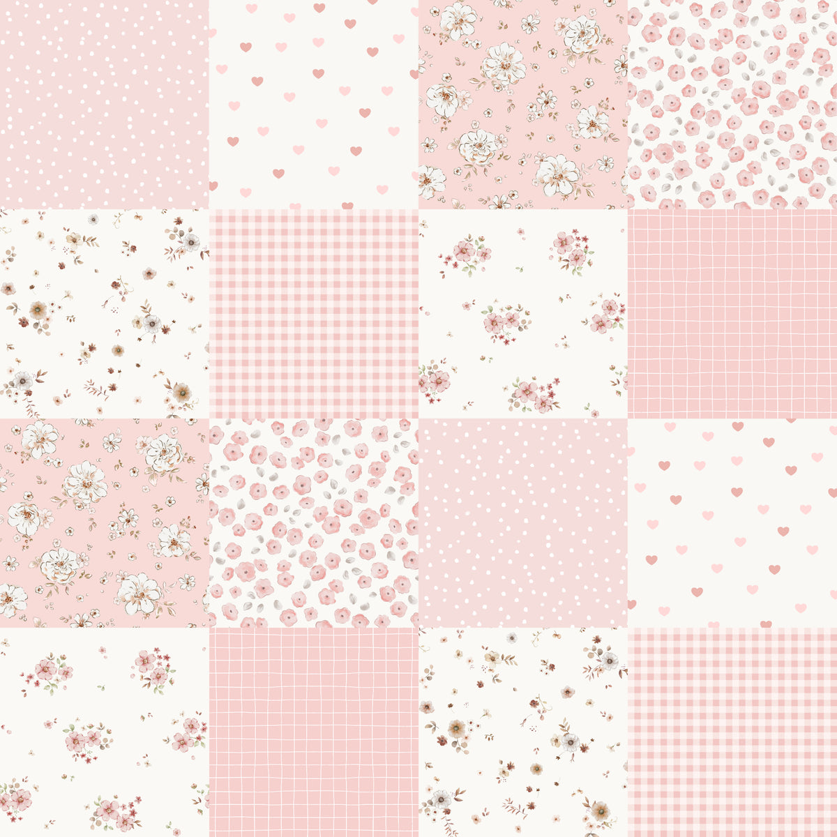 Patchwork Floral Juno – 5cm Squares - Family Fabrics B.V.