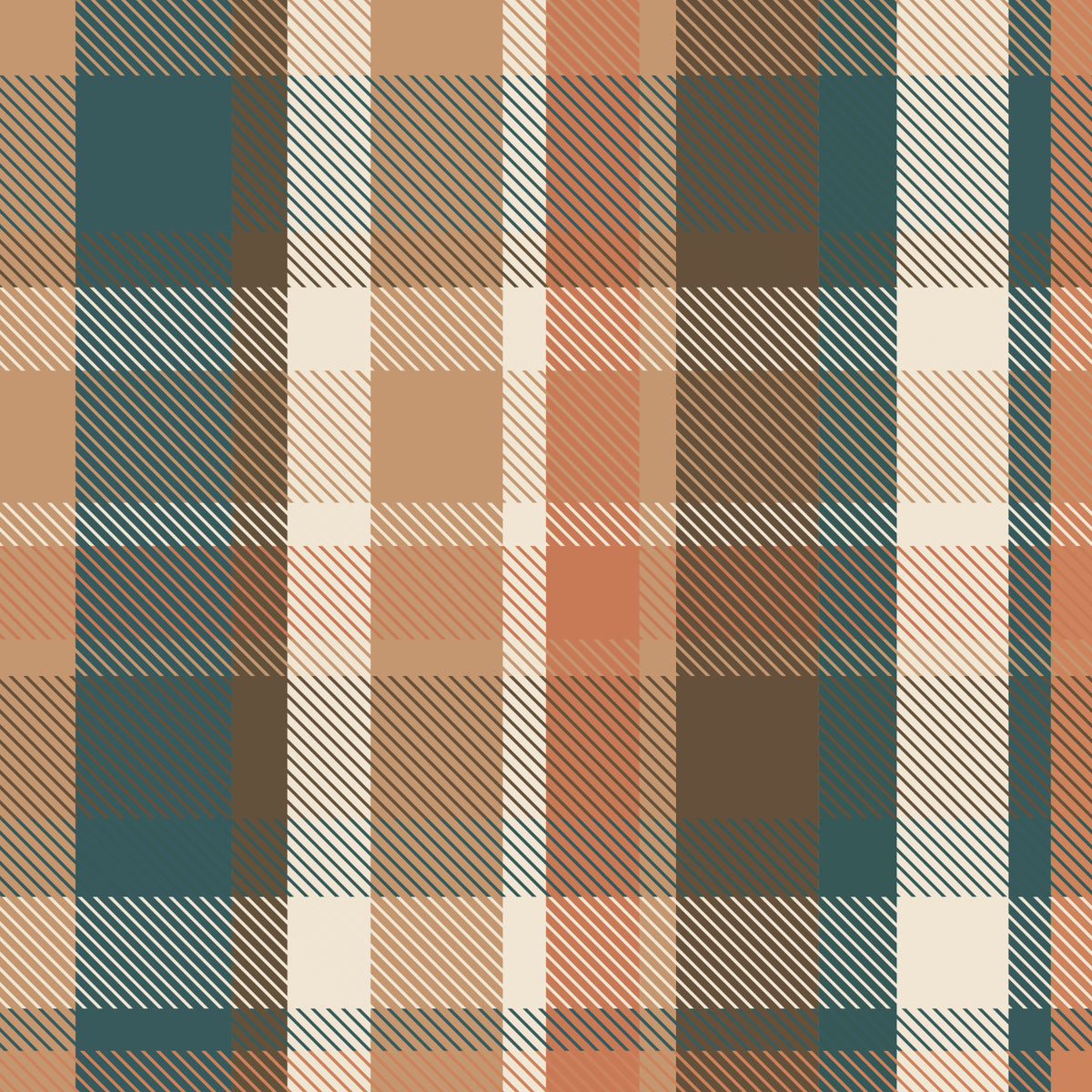 Plaid – Teal Brown - Family Fabrics B.V.