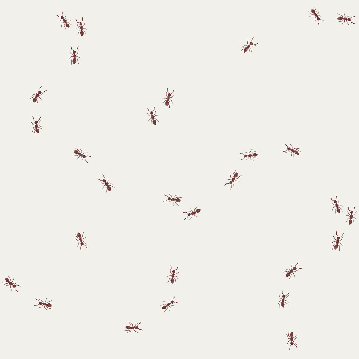 Close-up of Ants Snow fabric by Family Fabrics B.V., showing a detailed 20x20 inch fabric pattern with snowy ant design.