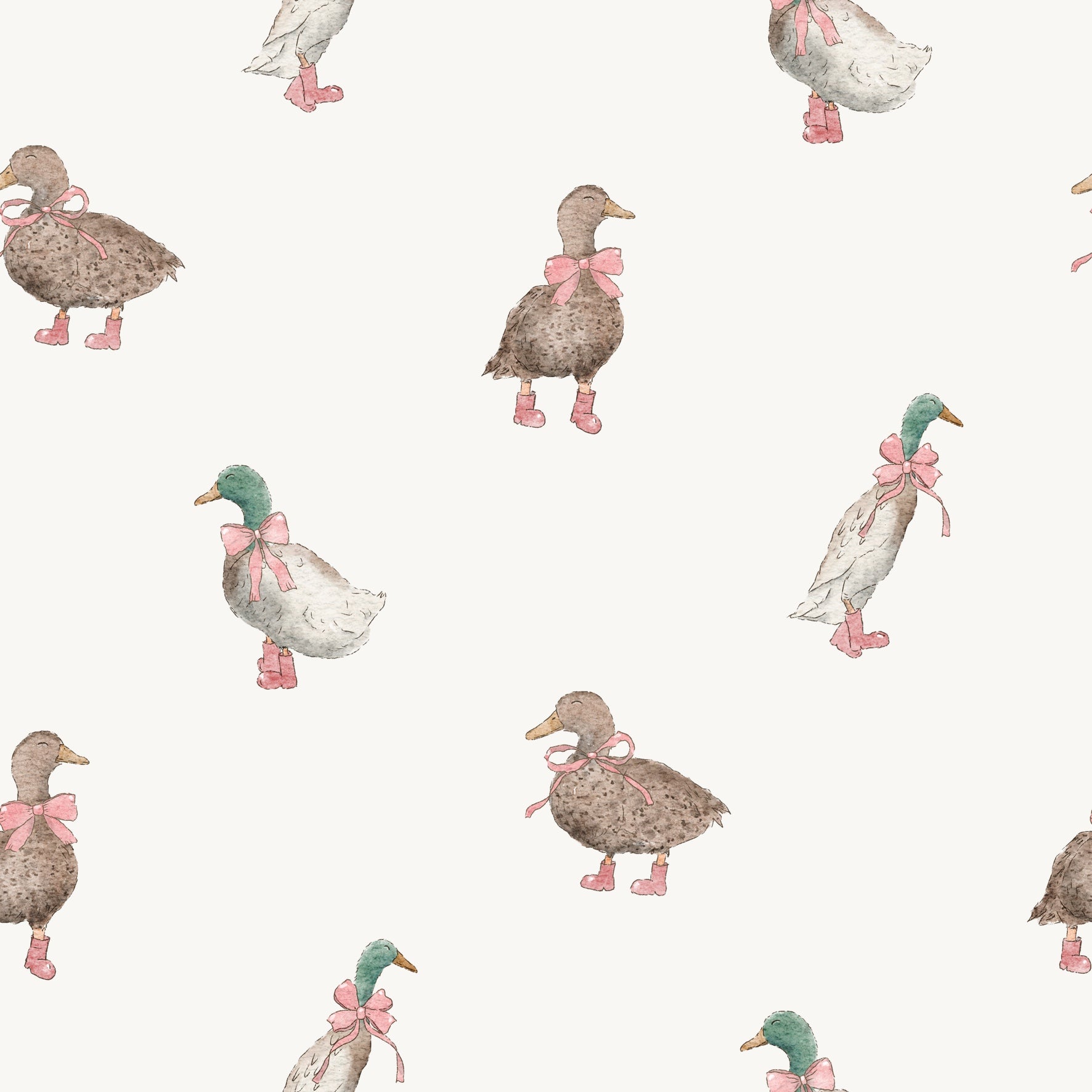 Ducks Pink Bows And Boots