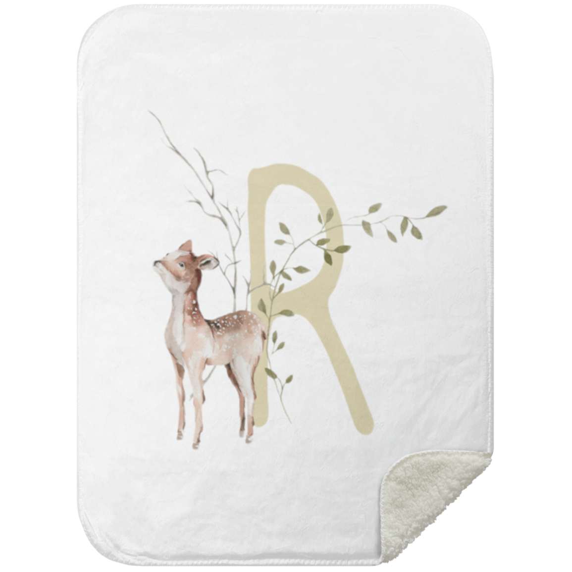 Personalized Soft Sherpa Blanket with Letter "R"