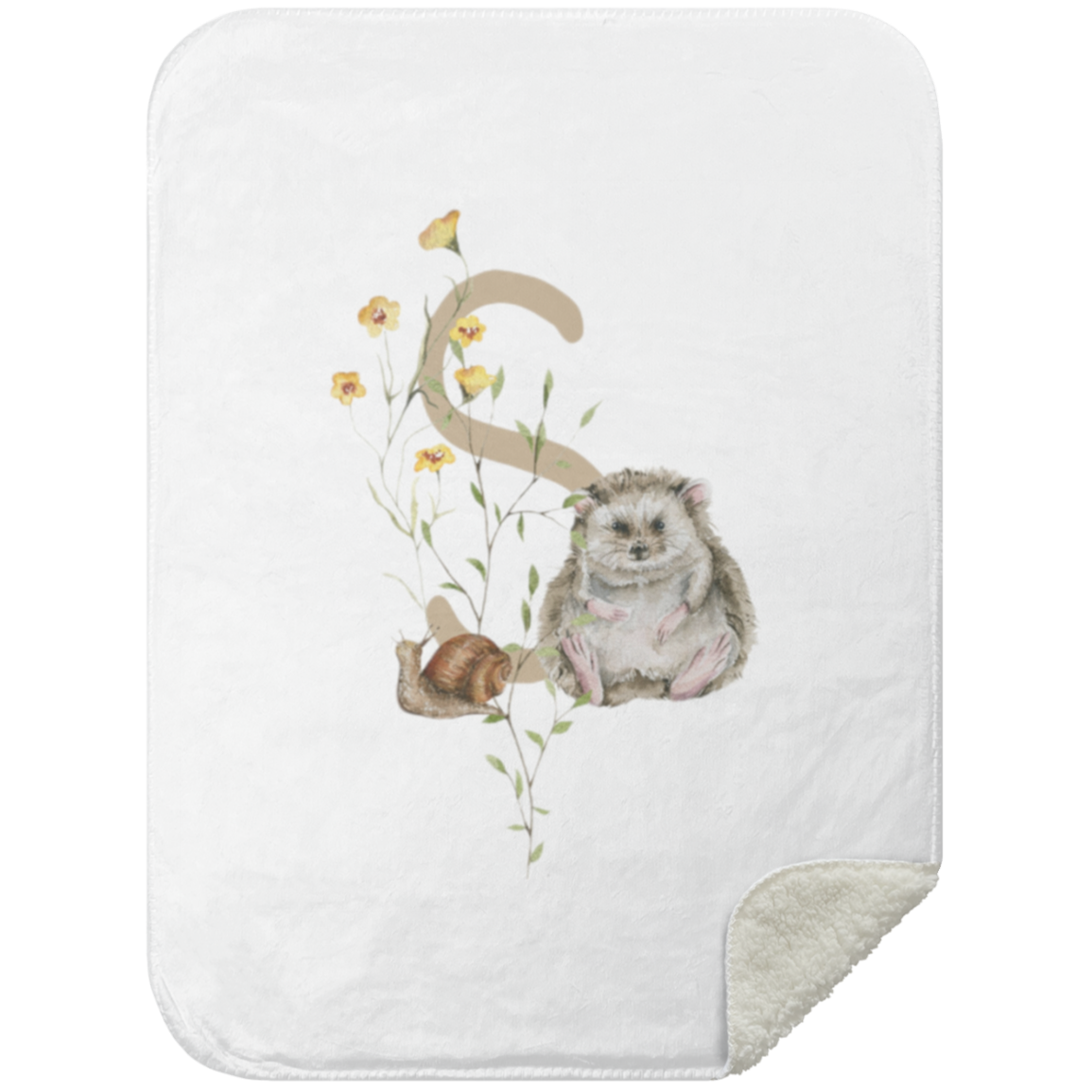 Personalized Soft Sherpa Blanket with Letter "S"