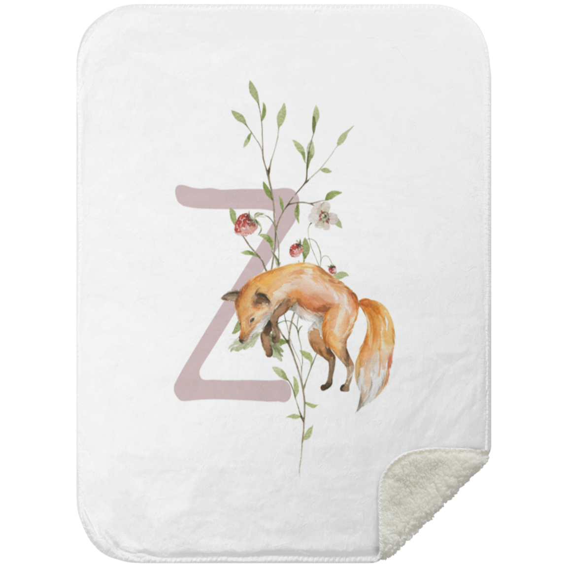 Personalized Soft Sherpa Blanket with Letter "Z"