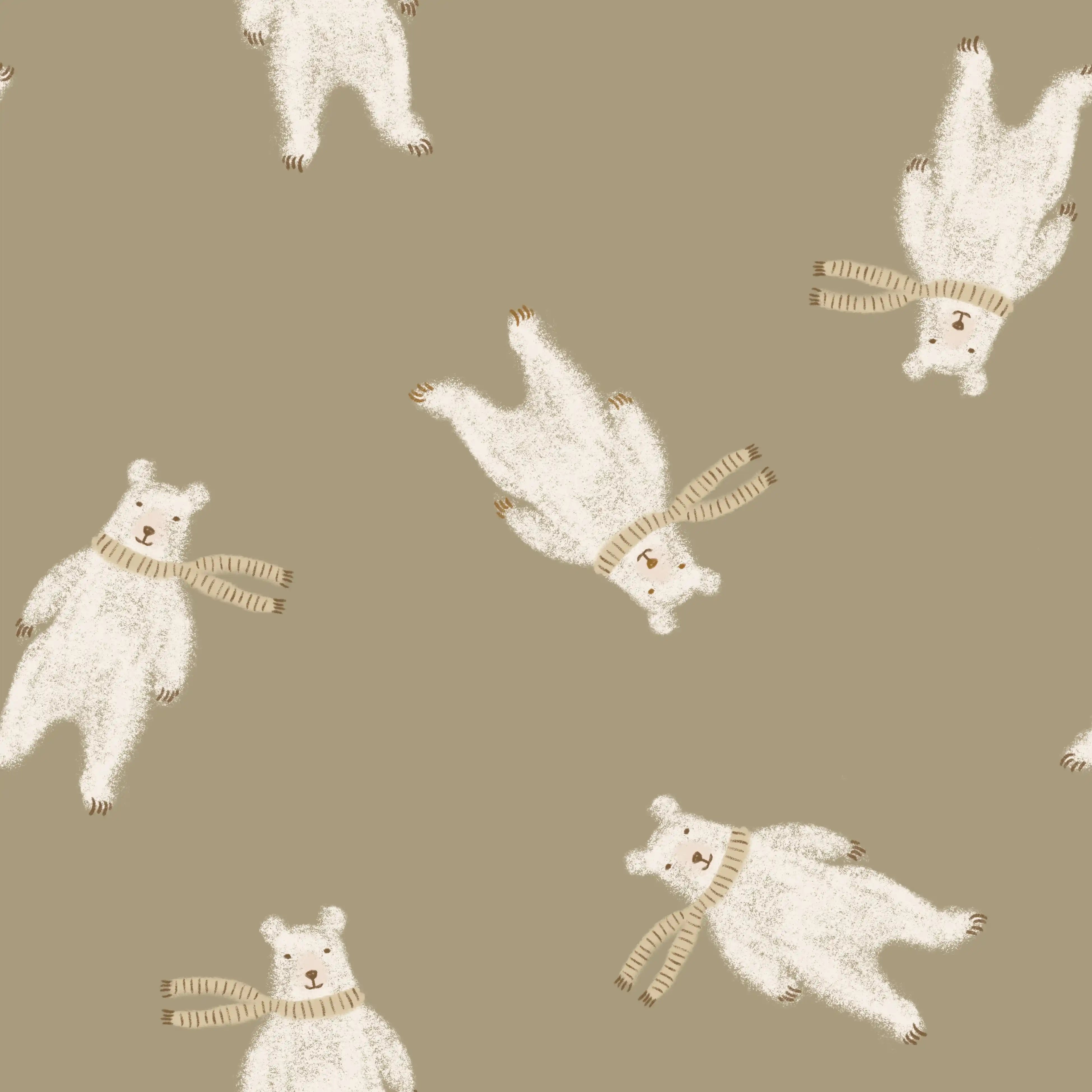 Polar Bears Olive Big - Family Fabrics B.V.