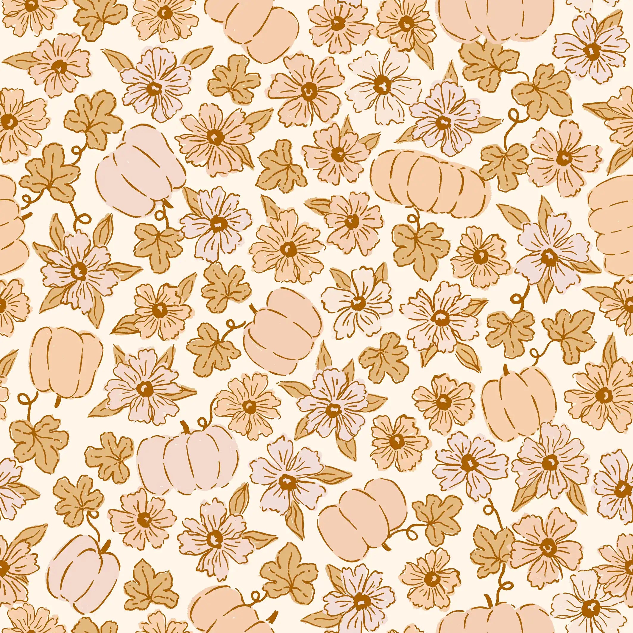 Pumpkins in Flowerbed - Family Fabrics B.V.