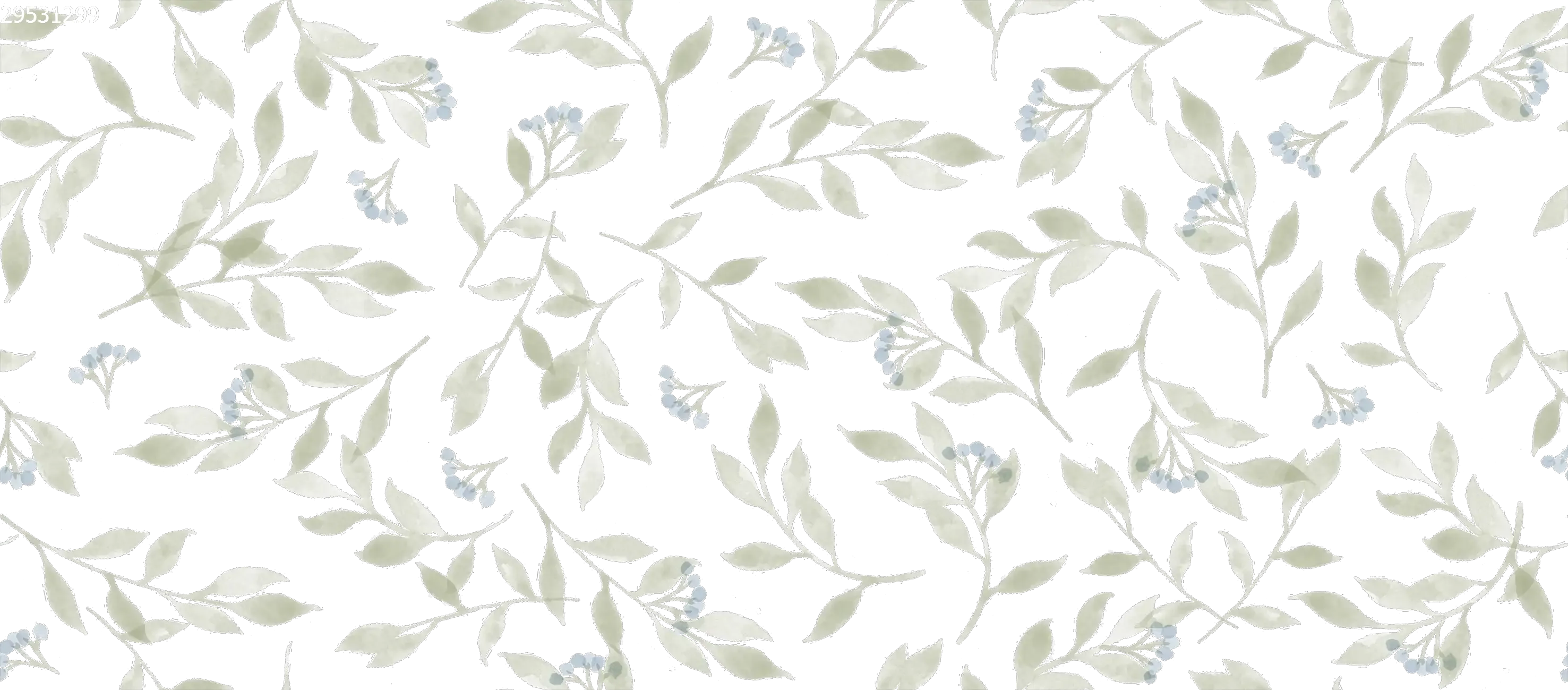 Berry Branches Big Green Off White - Family Fabrics B.V.