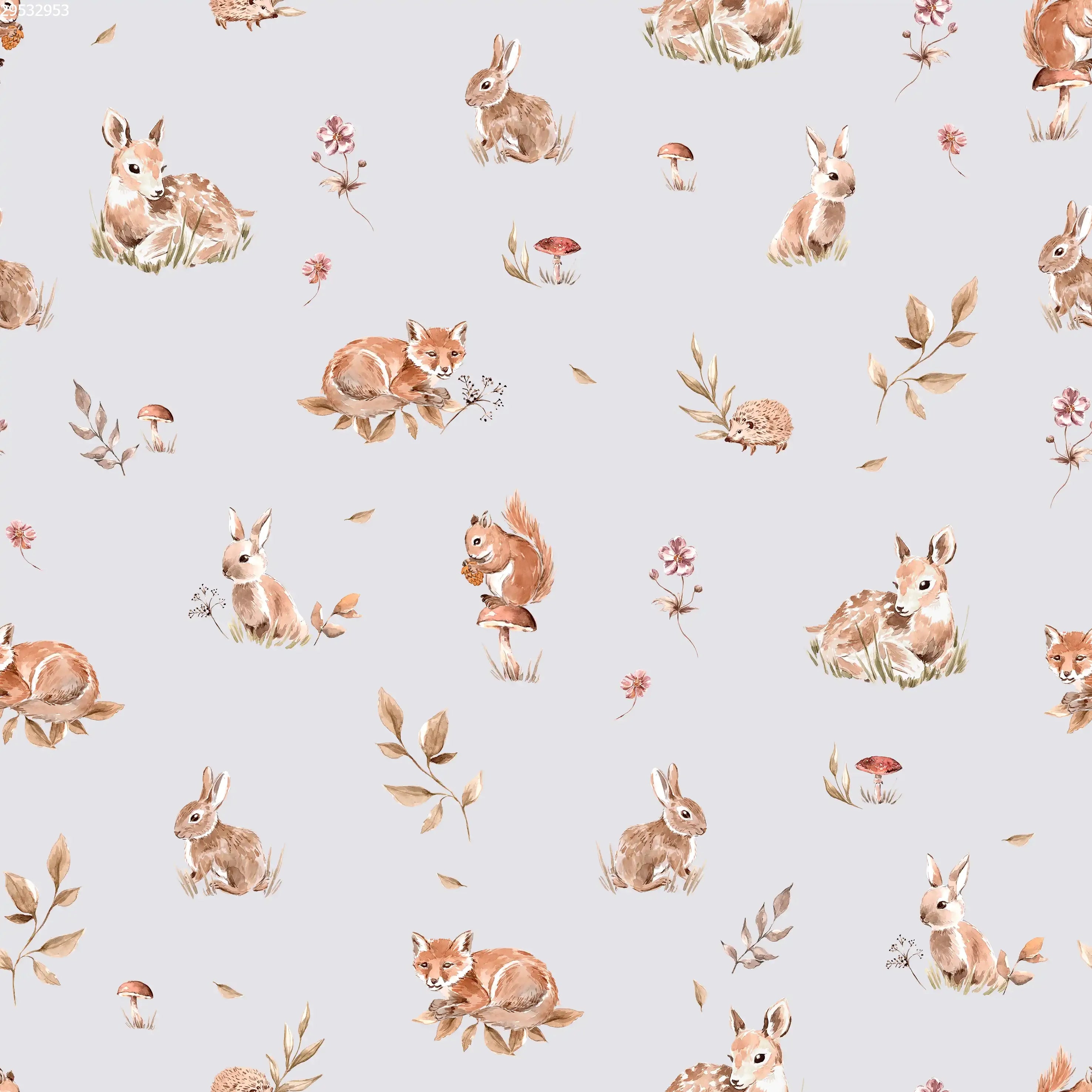 Winter Animals Grey - Family Fabrics B.V.