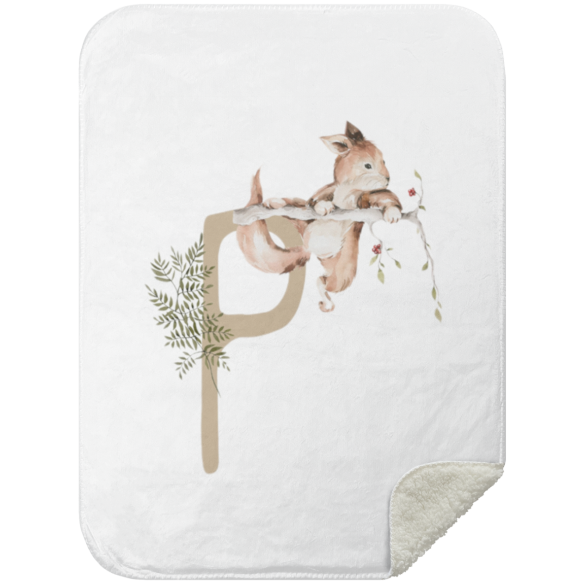 Personalized Soft Sherpa Blanket with Letter "P" - Family Fabrics B.V.