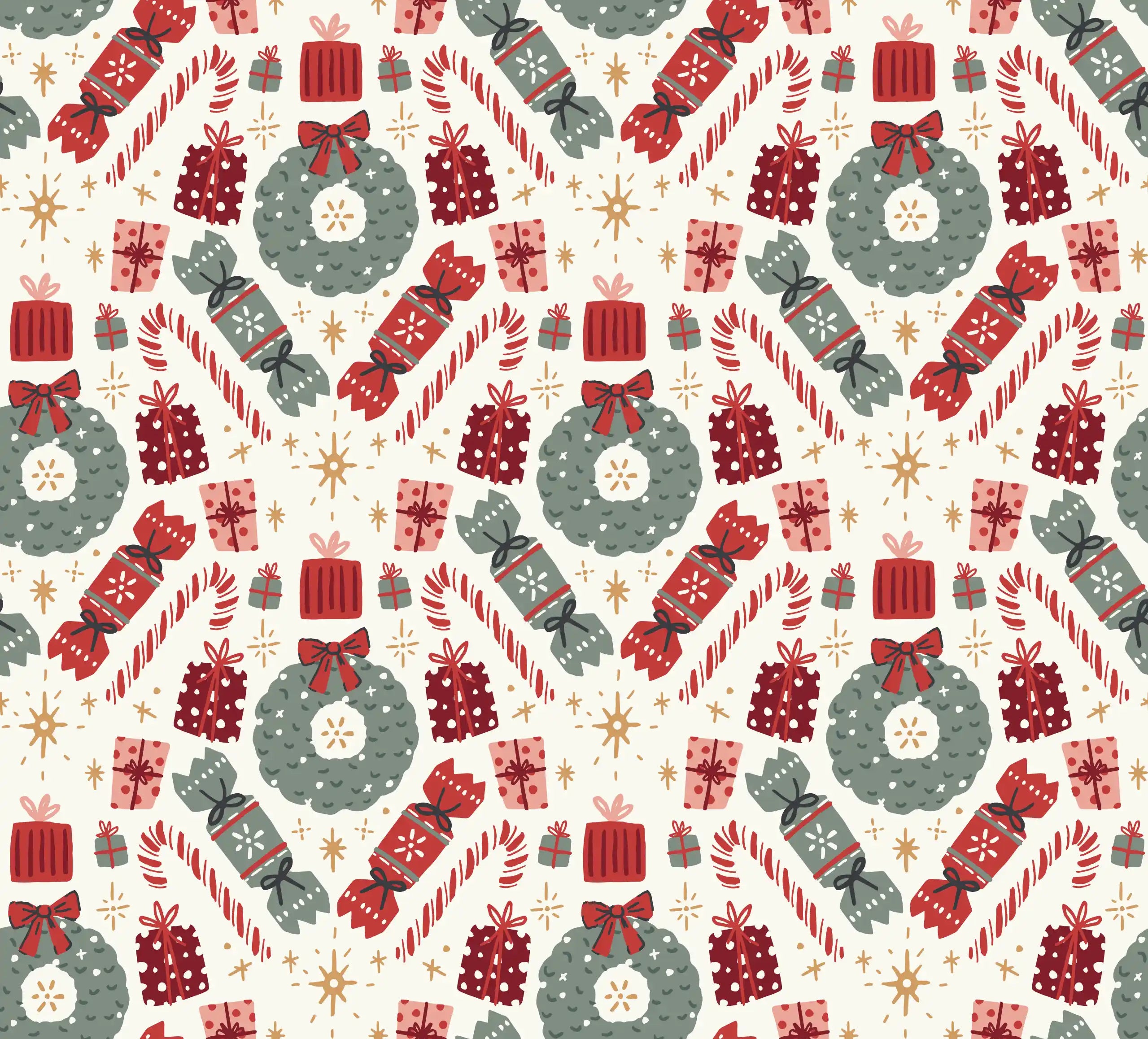 Gifts & Treats Green Red - Family Fabrics B.V.