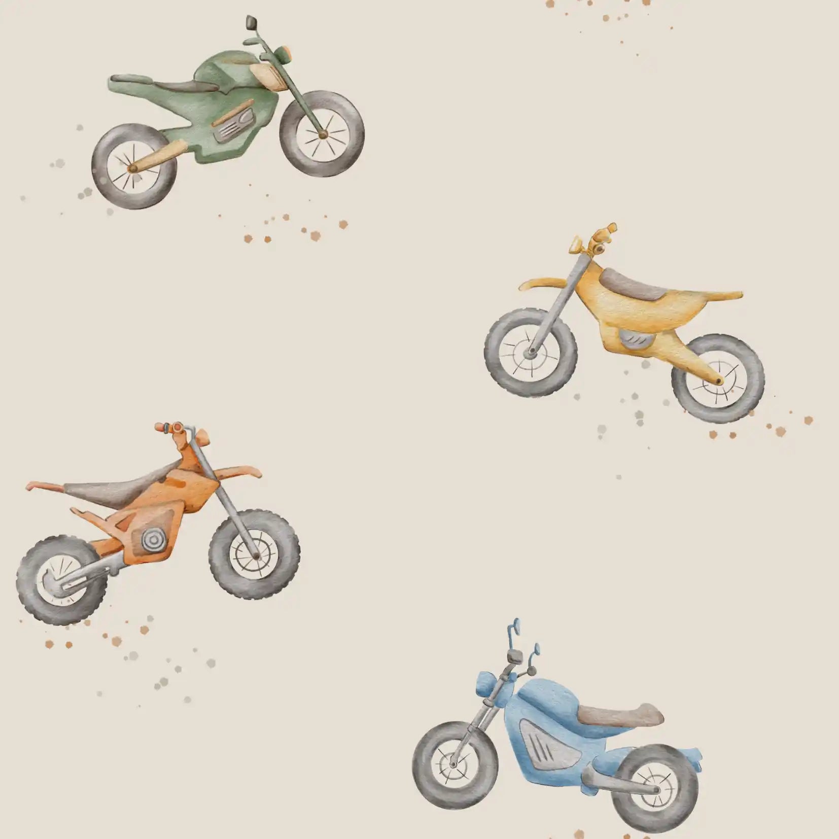 Motorbikes Ecru - Family Fabrics B.V.