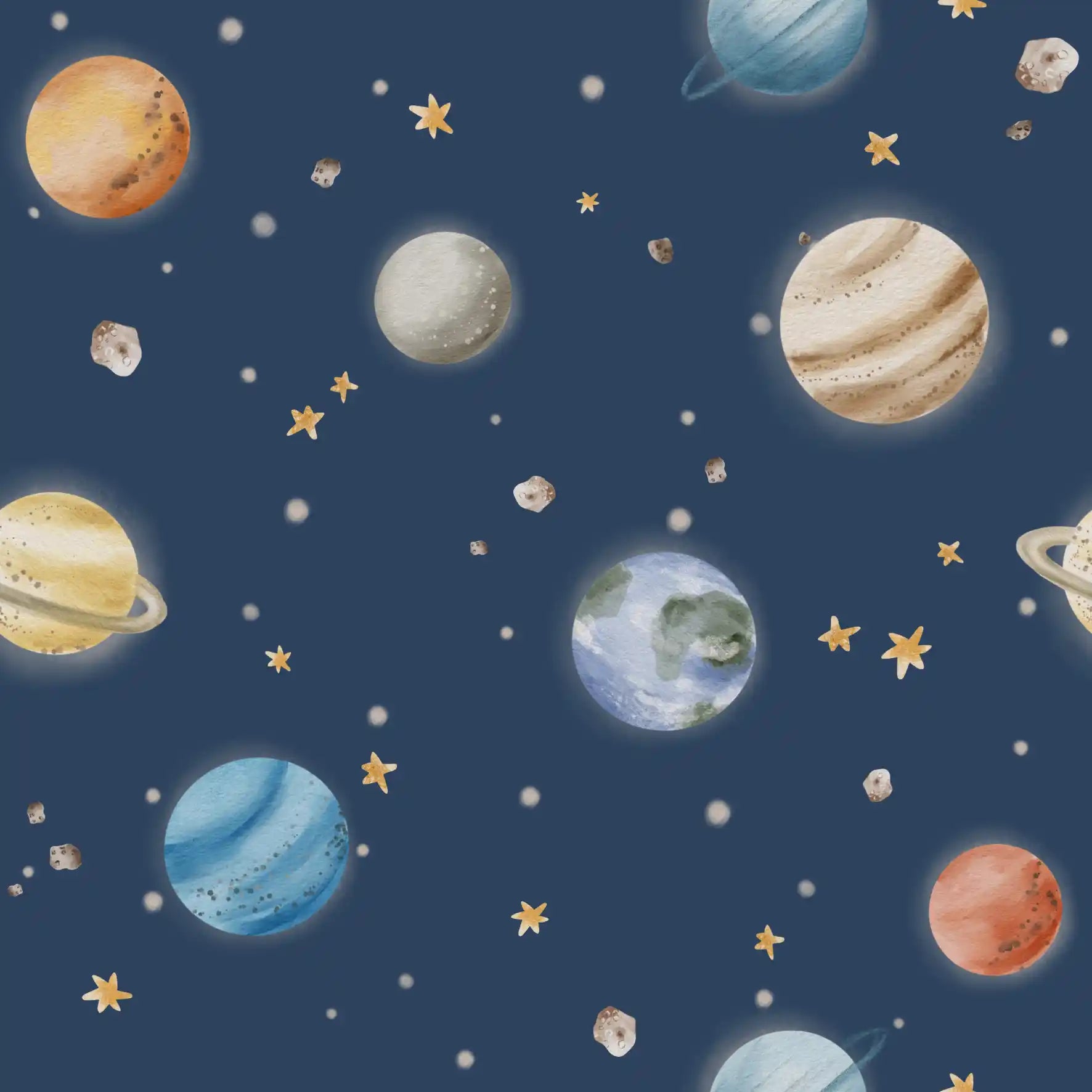 Planets Navy - Family Fabrics B.V.
