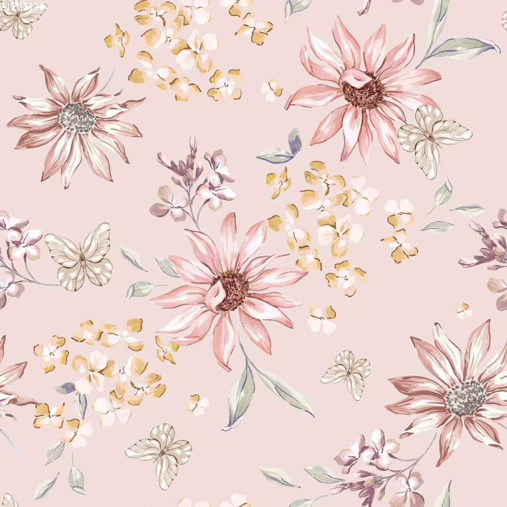 Butterflies & Flowers Pink