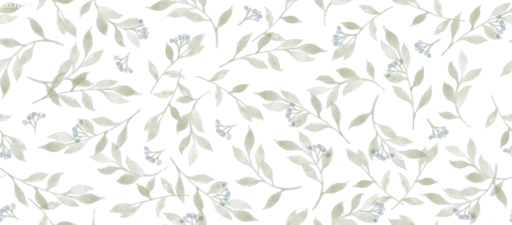 Berry Branches Big Green Off White