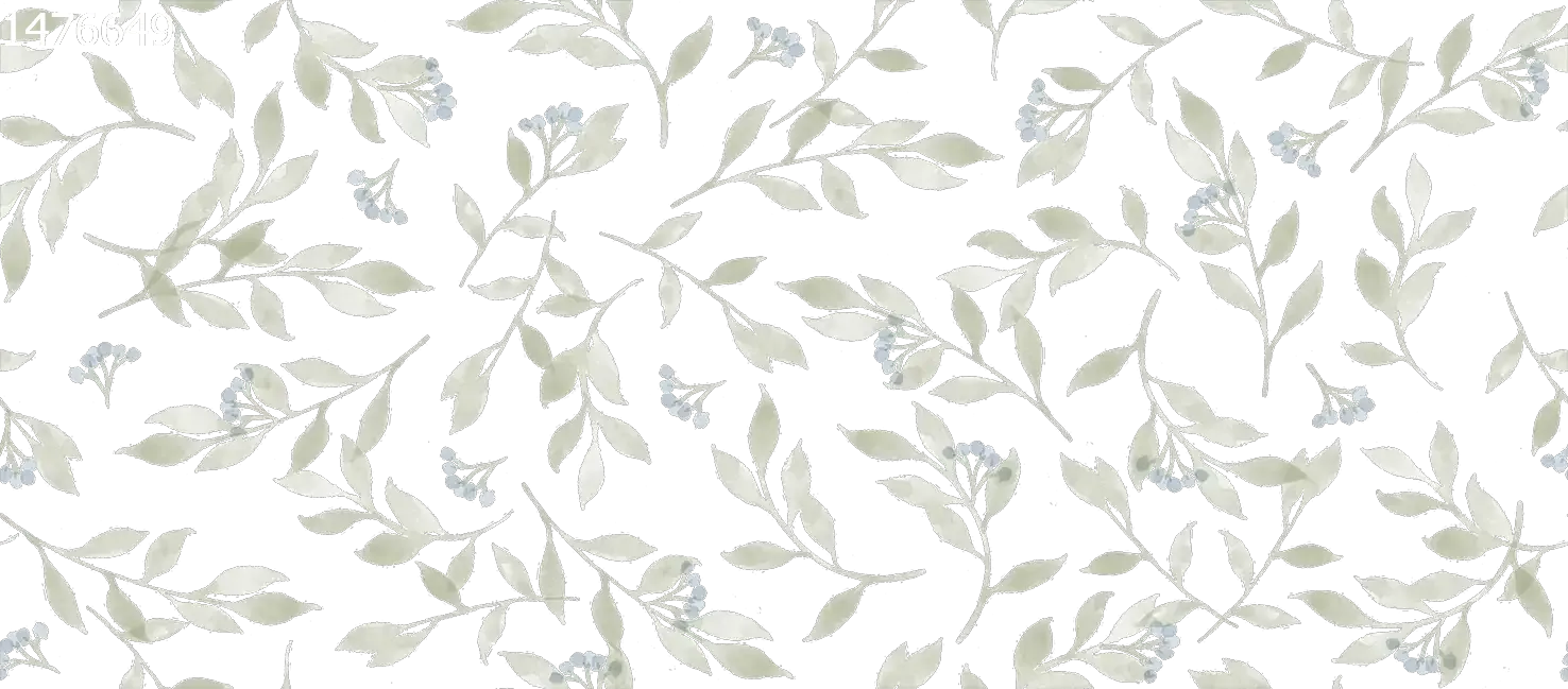 Berry Branches Small Green Off White