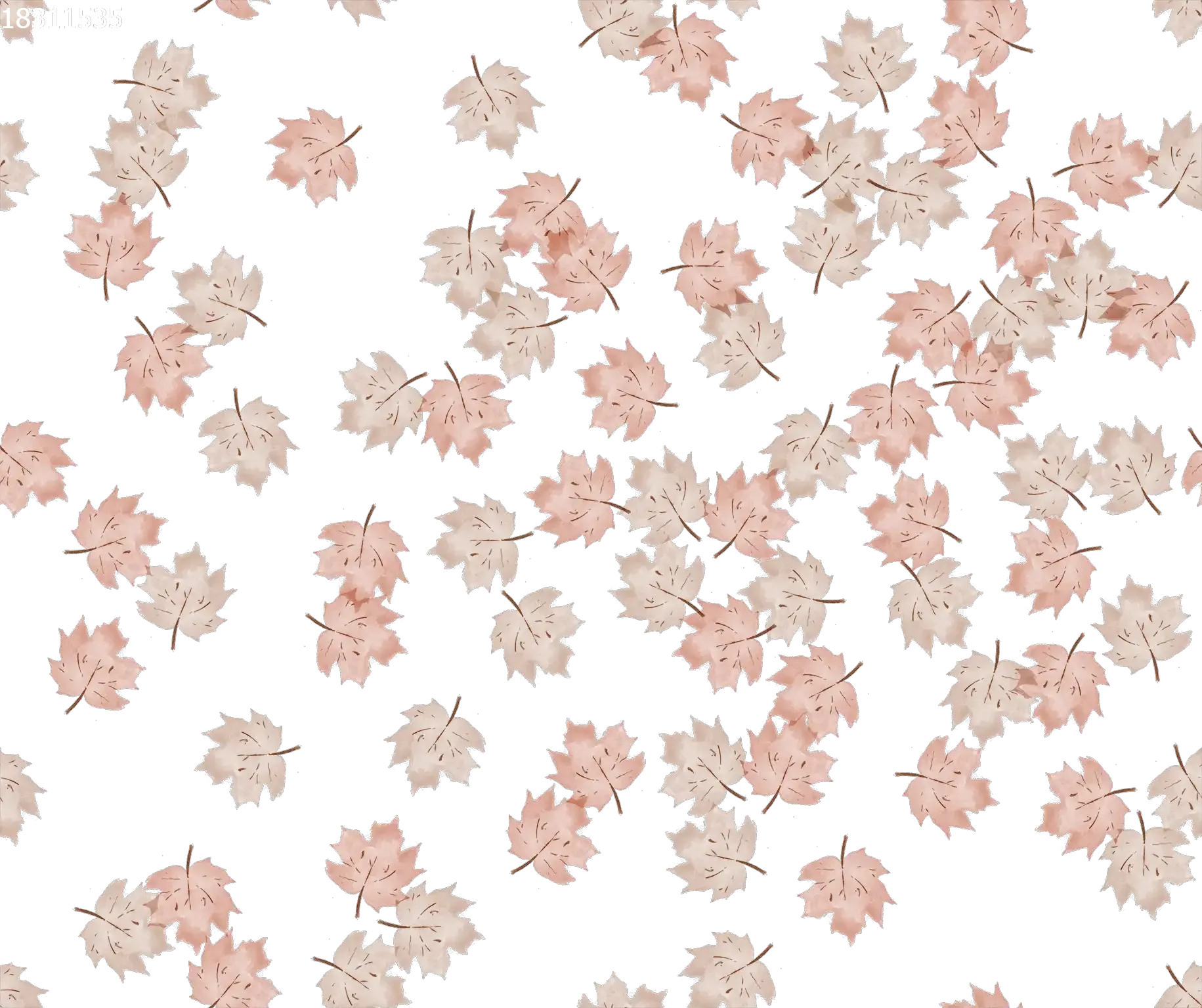 Fall Leaves Small Pink Off White