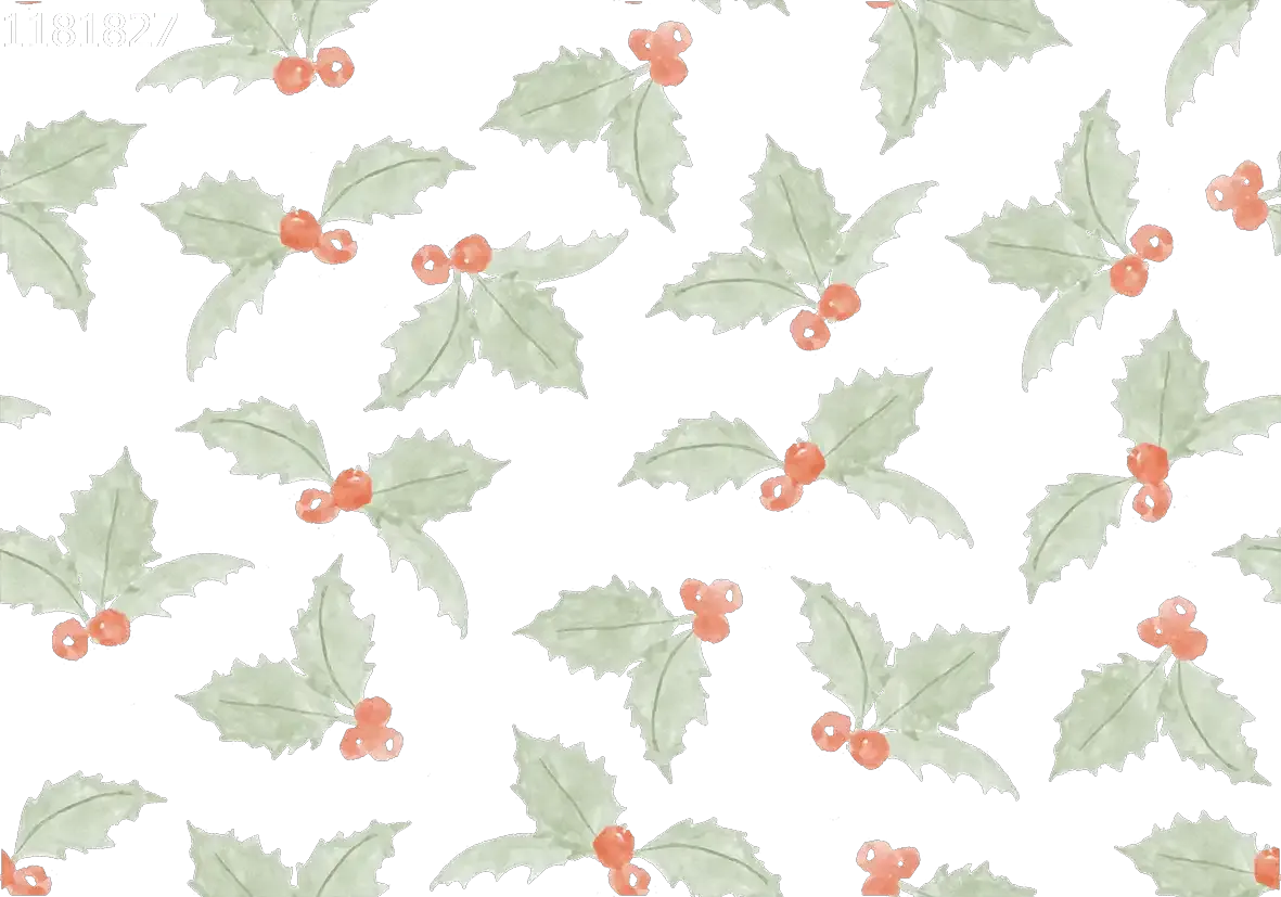 Christmas Holly Off White