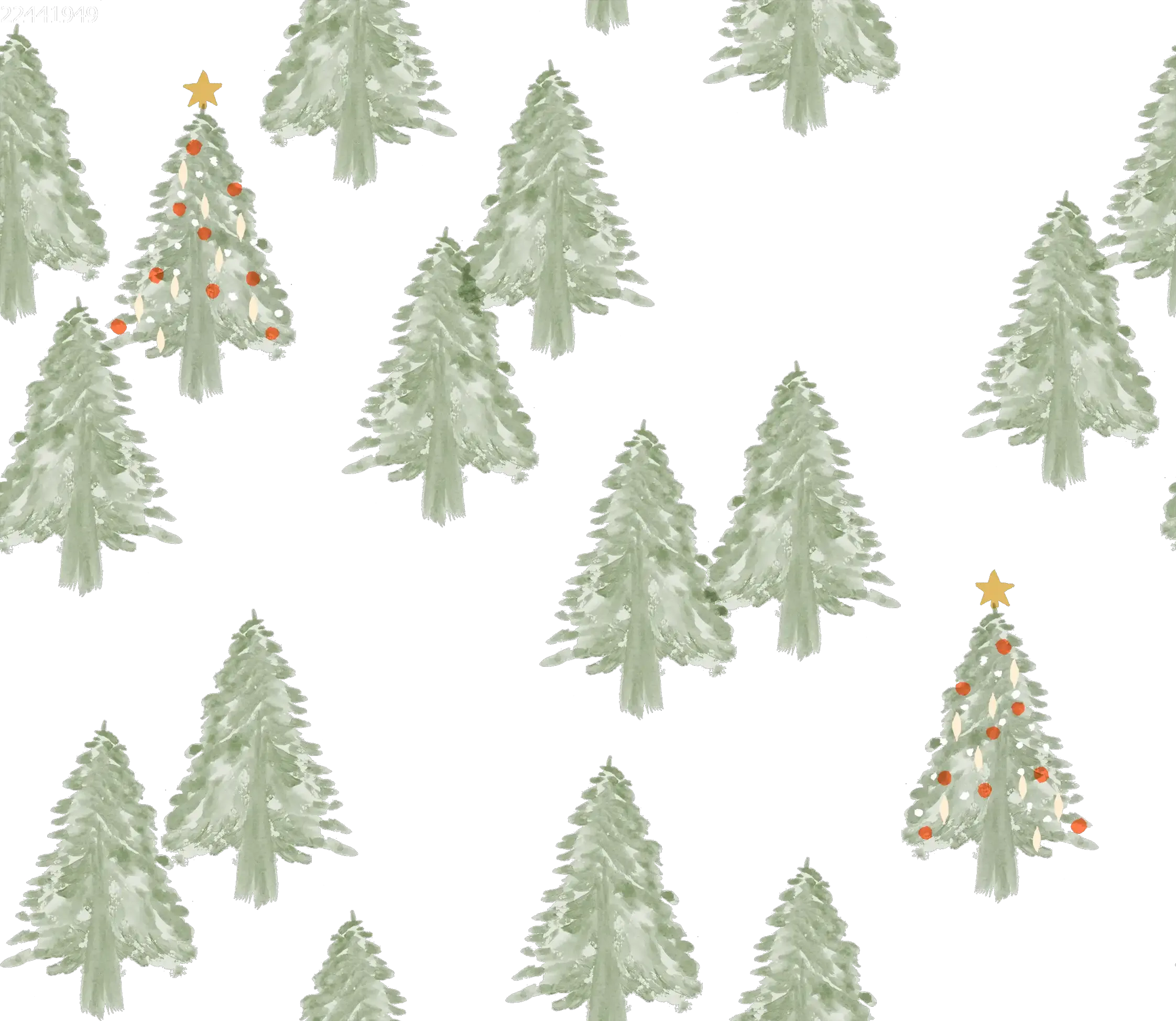Christmas Trees Off White