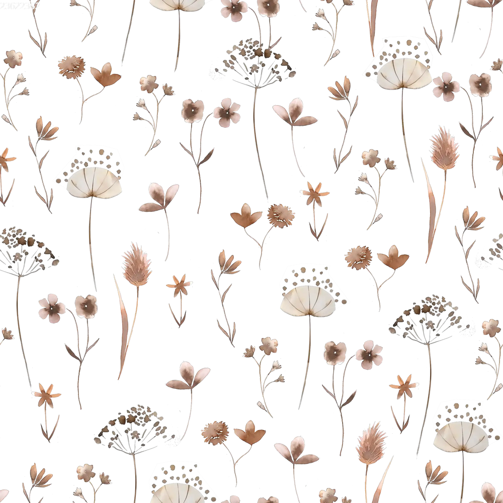 Pressed Flowers Off White