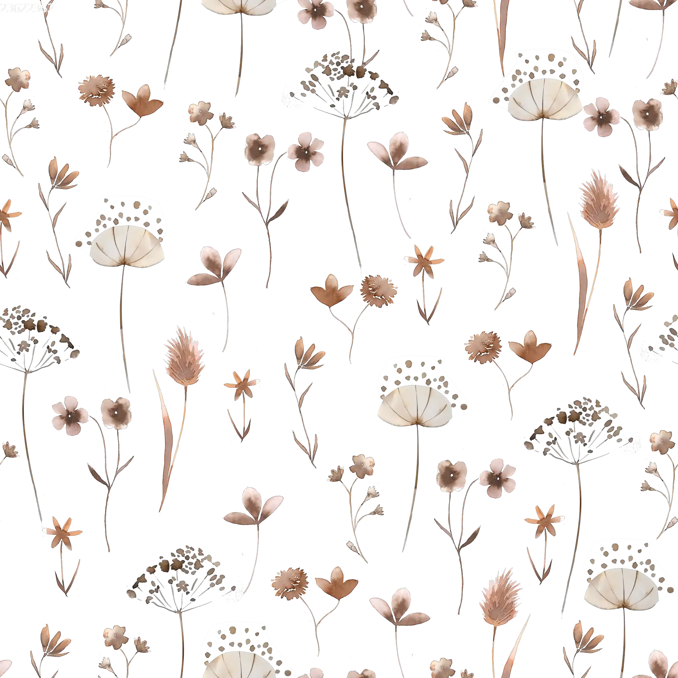 Pressed Flowers Off White