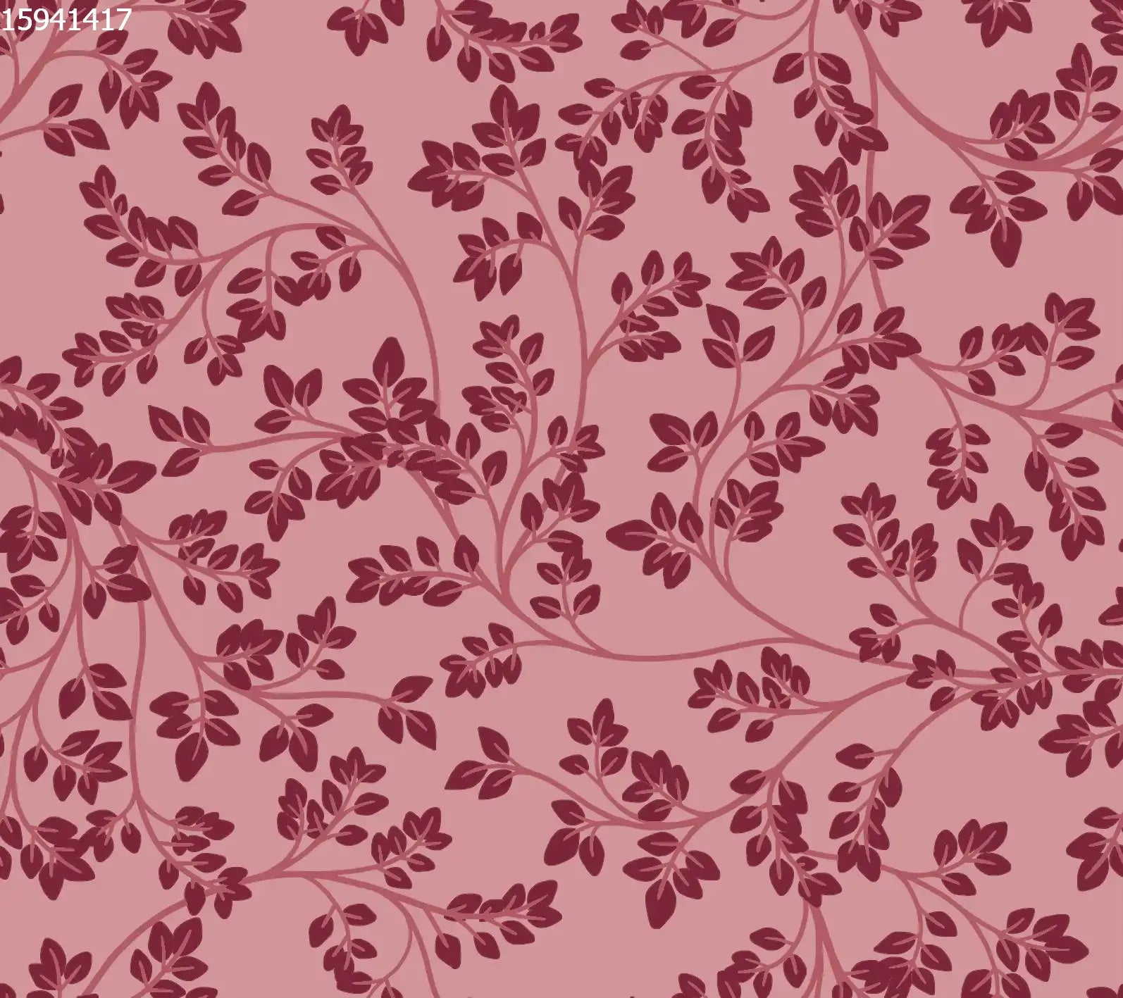 Chintz Leaves Pink Plum