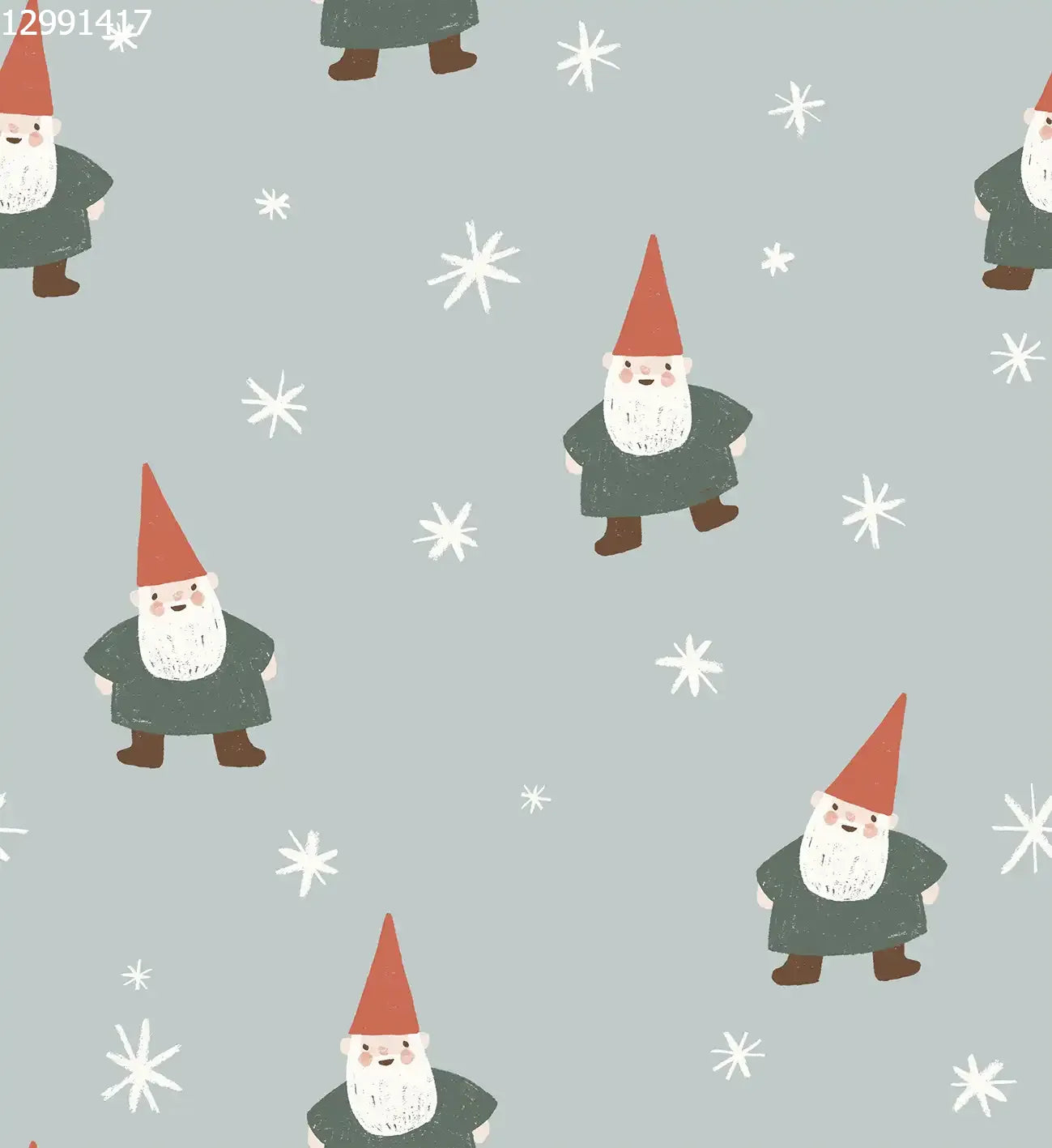Christmas Gnome and Stars Small Blue