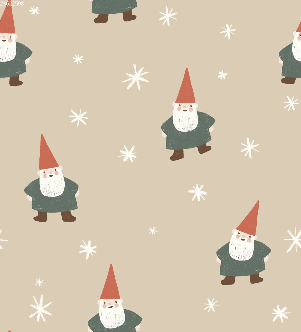 Christmas Gnome and Stars Big Beige
