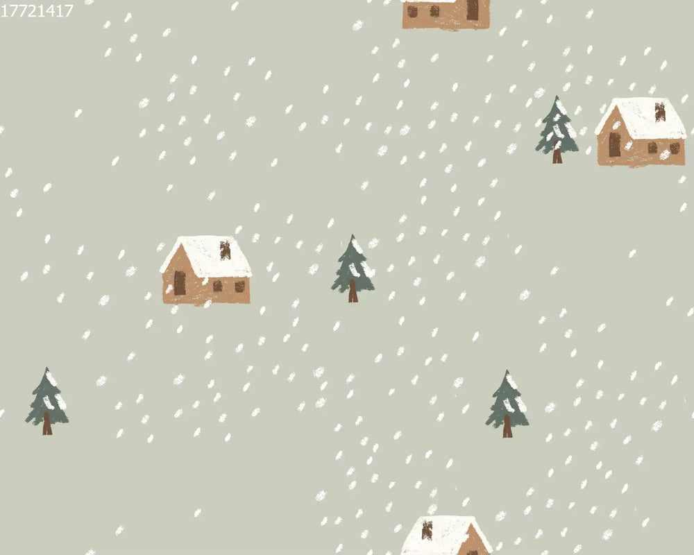 House in the Snow Dot Green