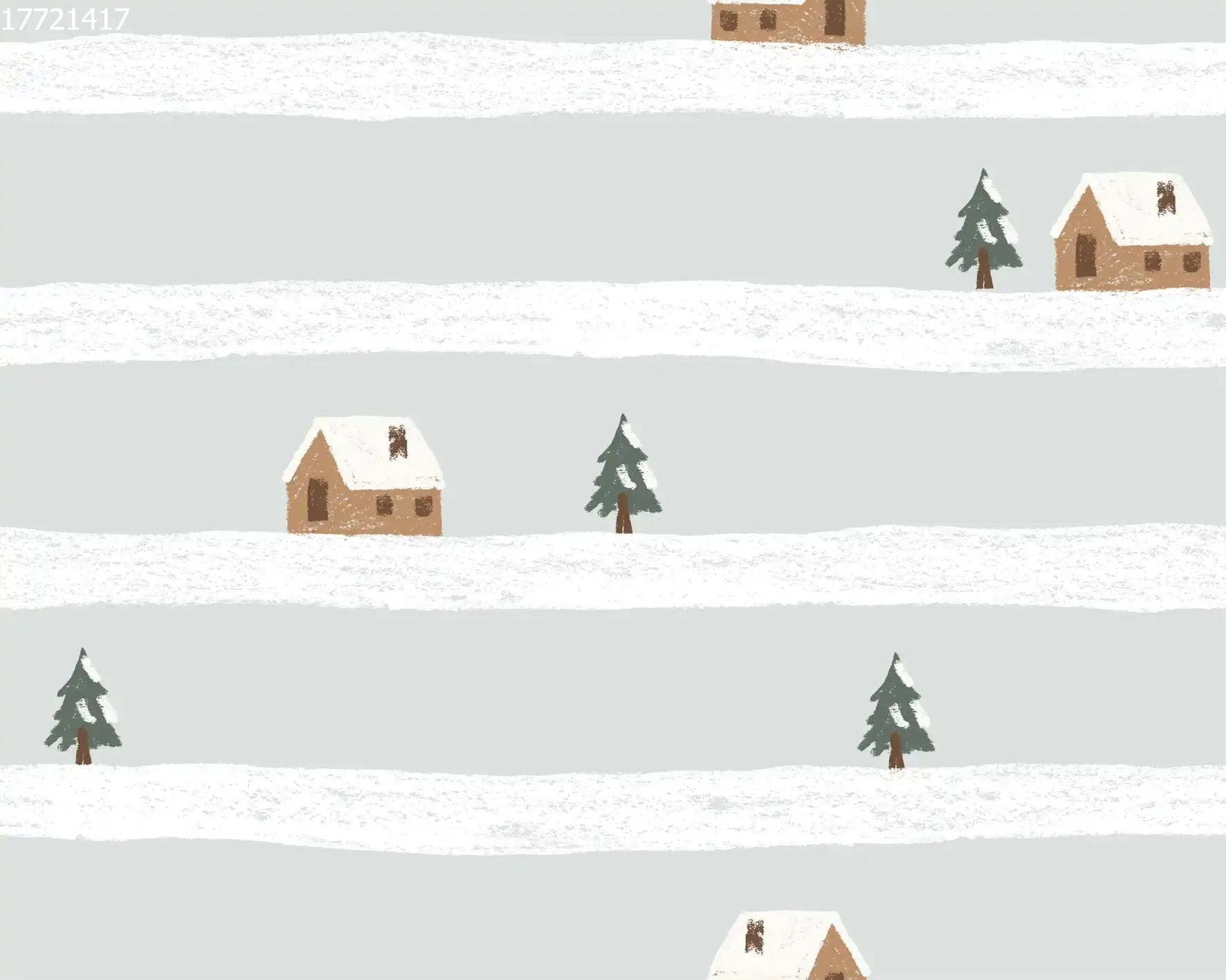 House in the Snow Stripe Blue