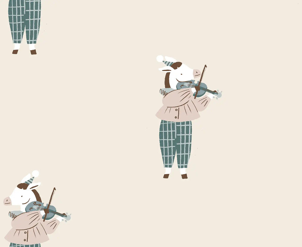 Donkey with Violin Blue