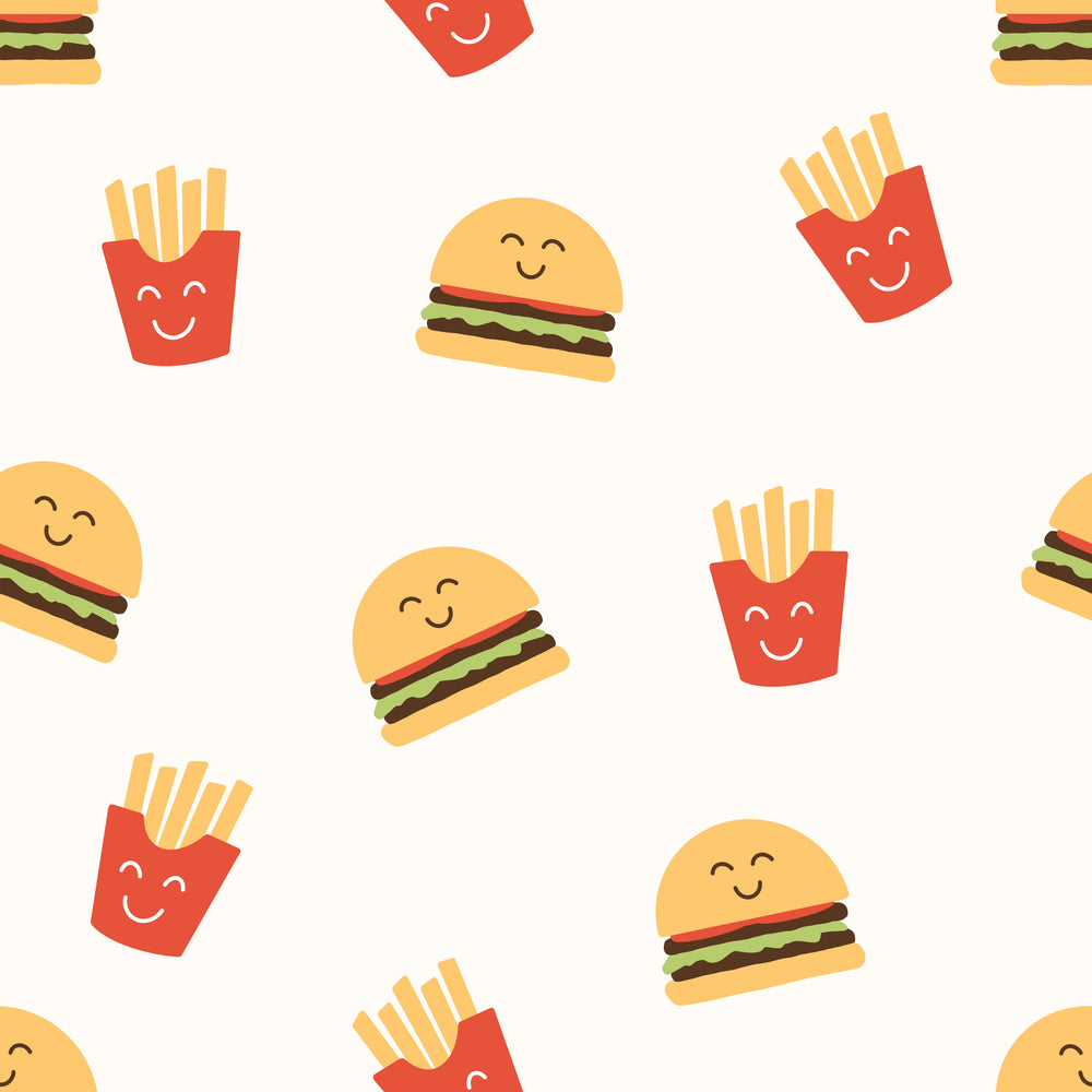 Smiley Food Burger and Fries