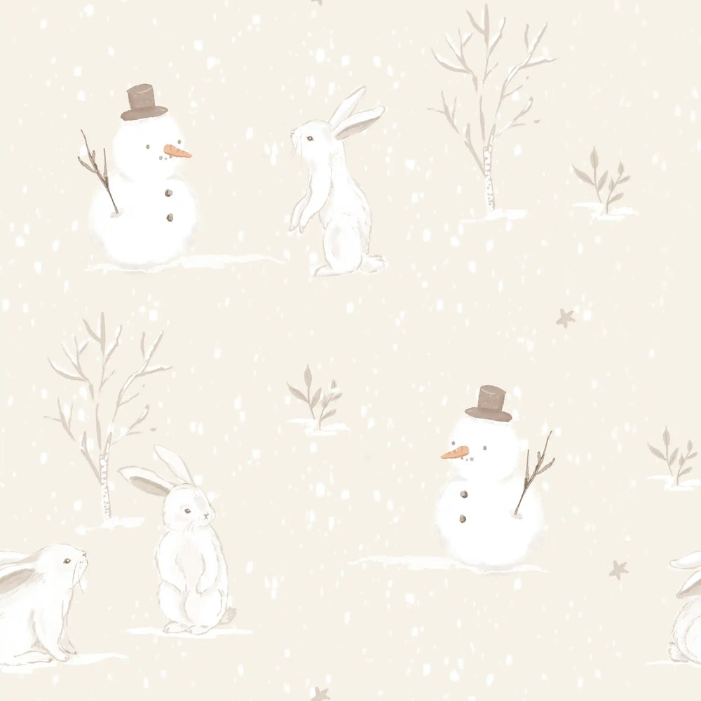 Rabbits In Winter Beige