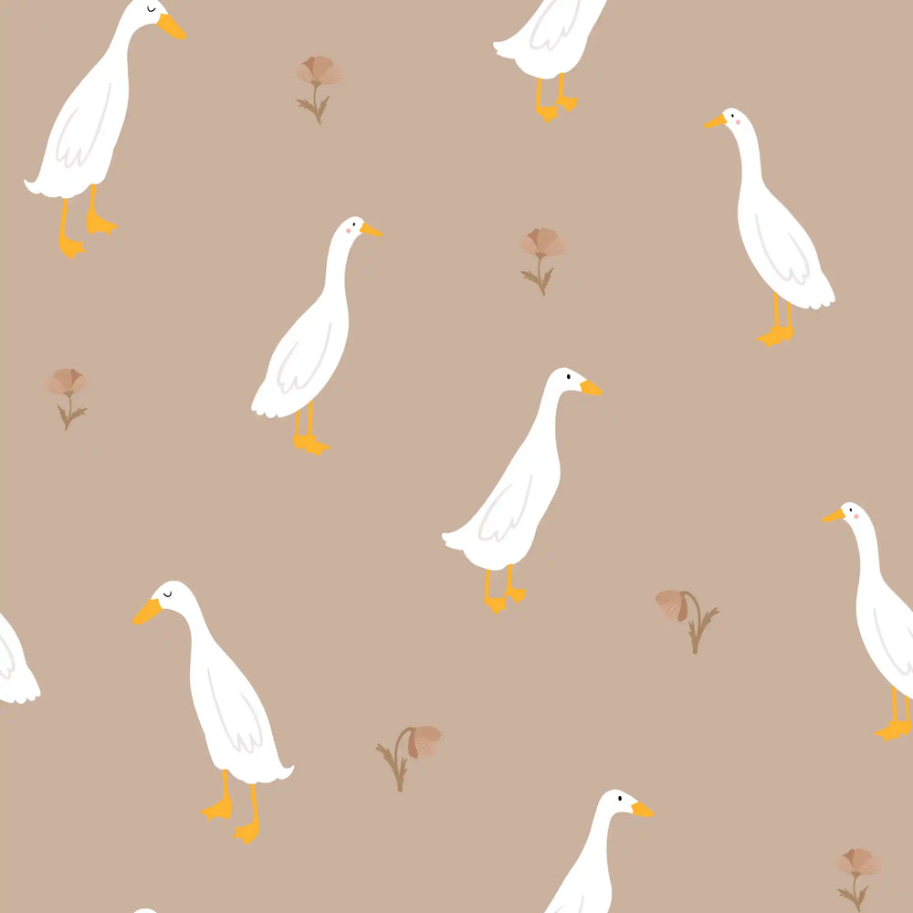 Goose and Flower Light Brown