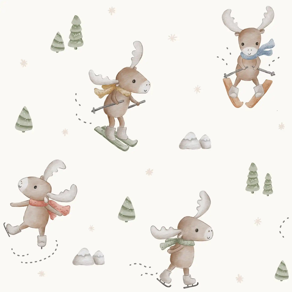 Winter Moose Offwhite