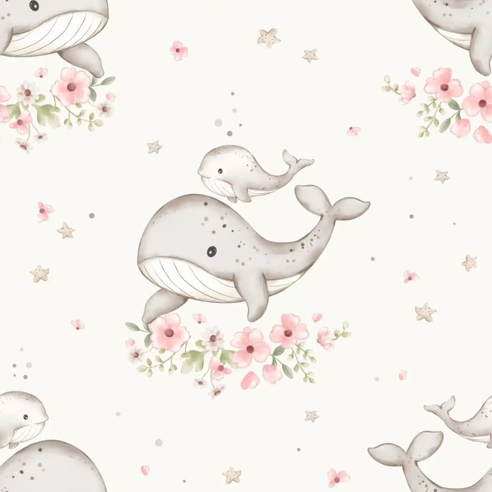 Whale and Baby Offwhite