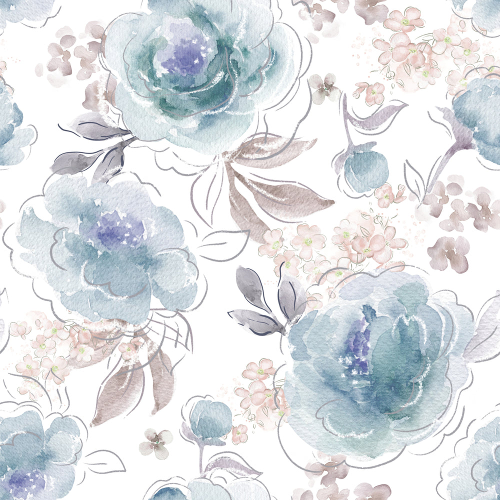 Floral Daria Turquoise white