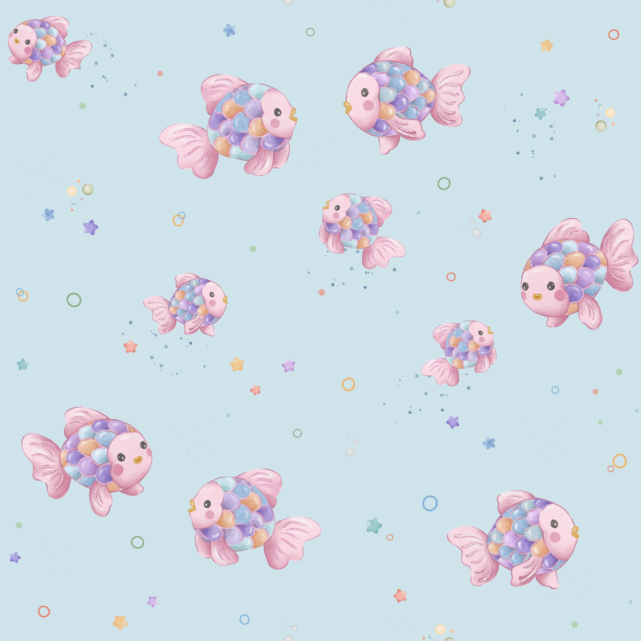 Girl Sparkling Fish Sky