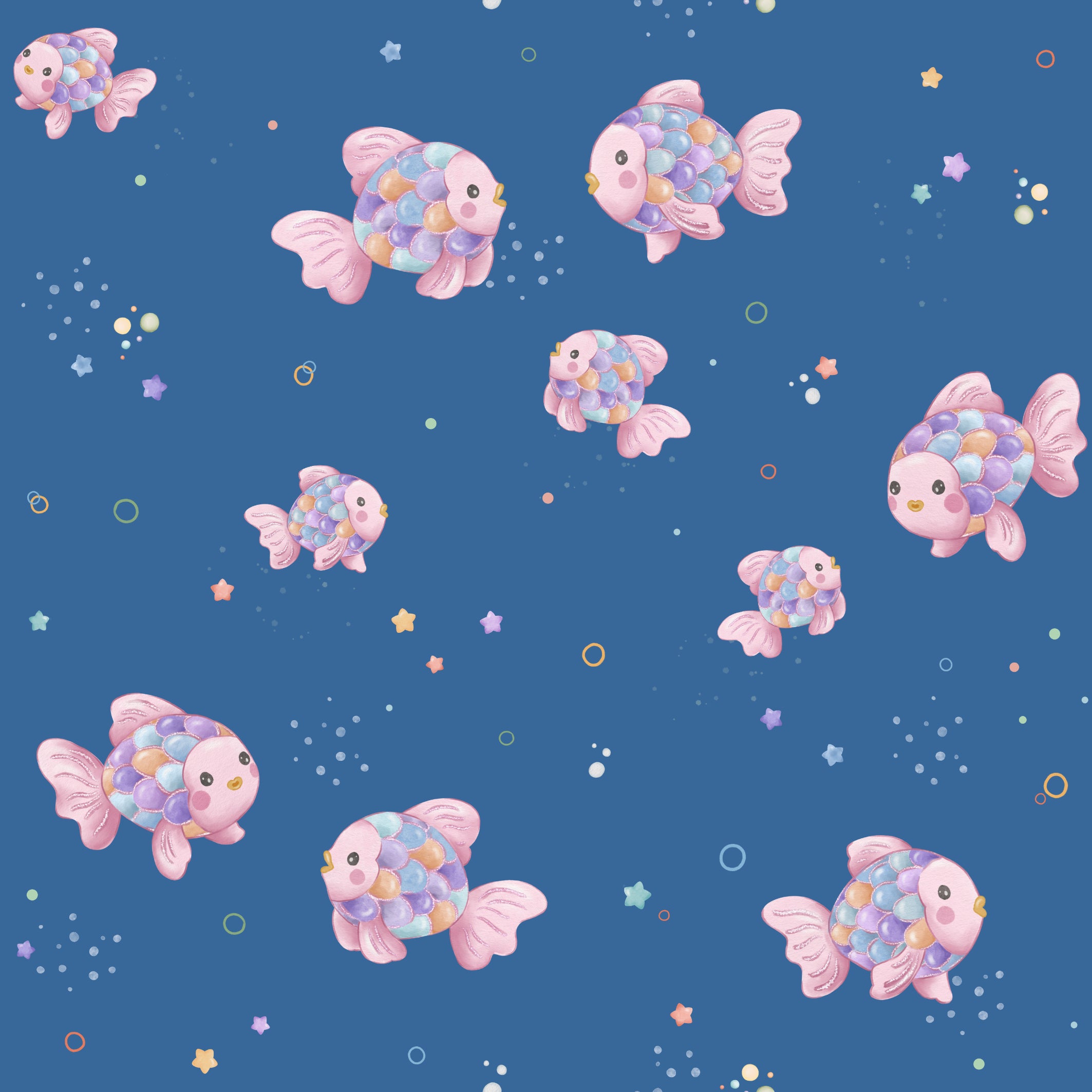 Girl Sparkling Fish Blue