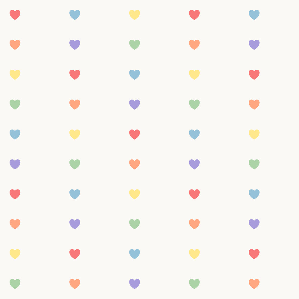 Heart Stripes Rainbow Mix OffWhite