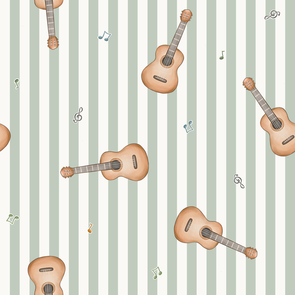 Guitar Tossed Sage Stripes