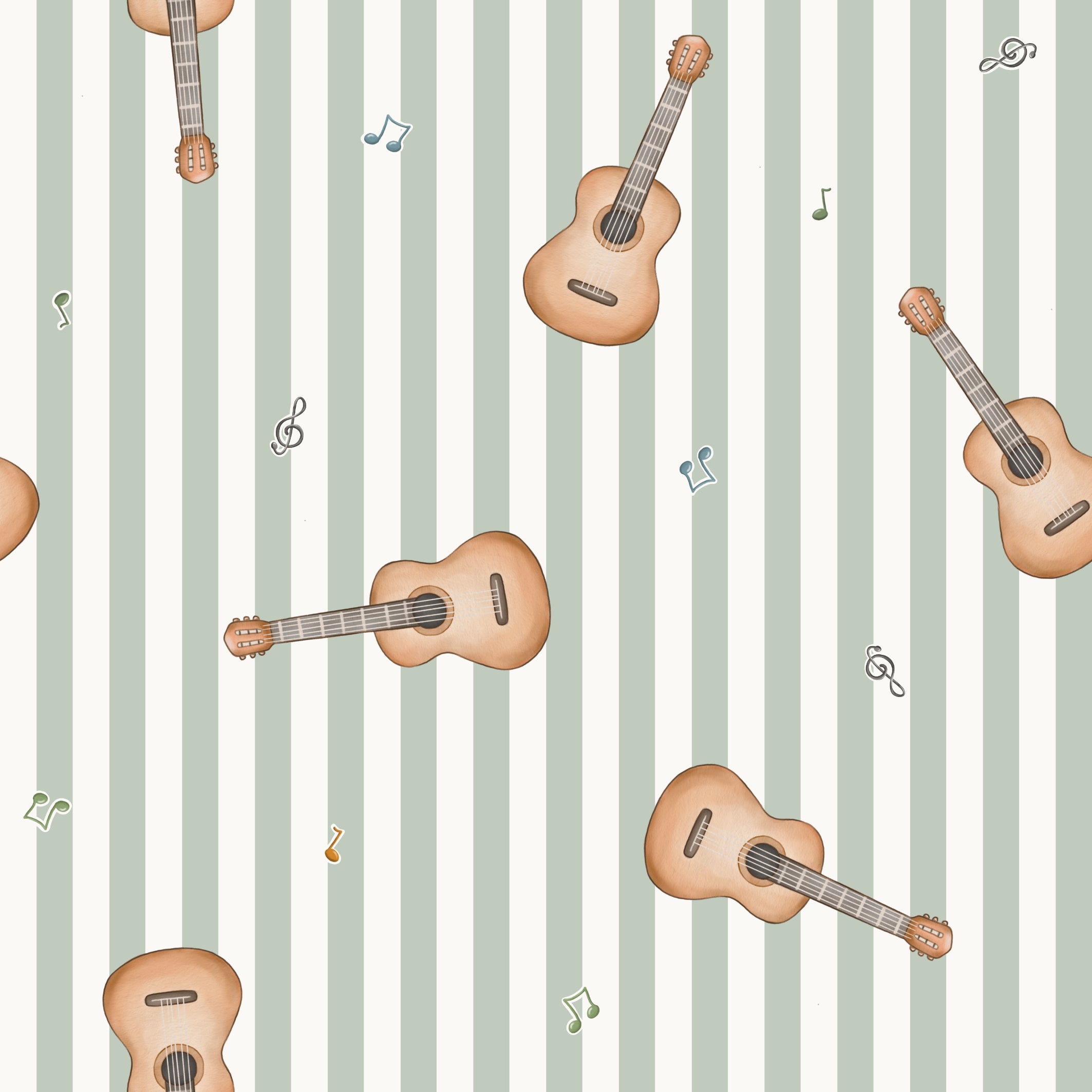 Guitar Tossed Sage Stripes