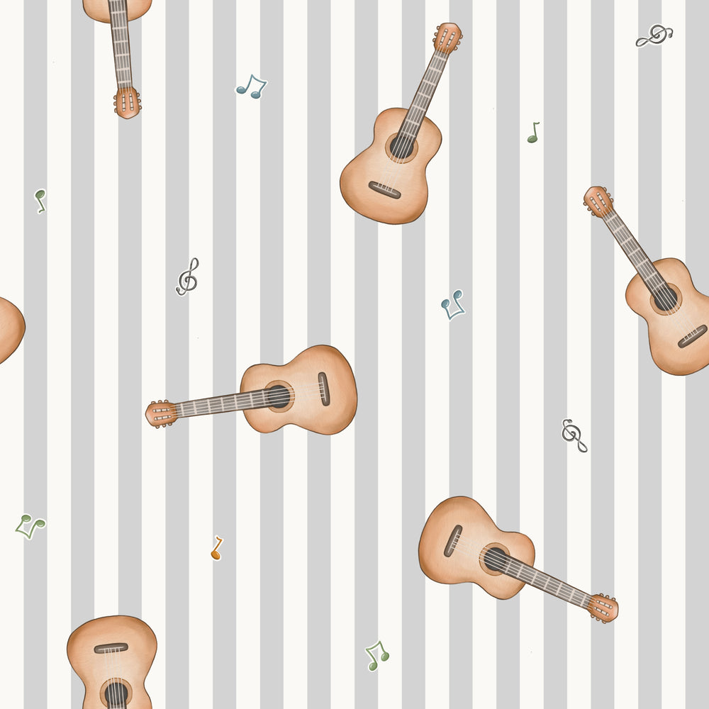 Guitar Tossed Grey Stripes
