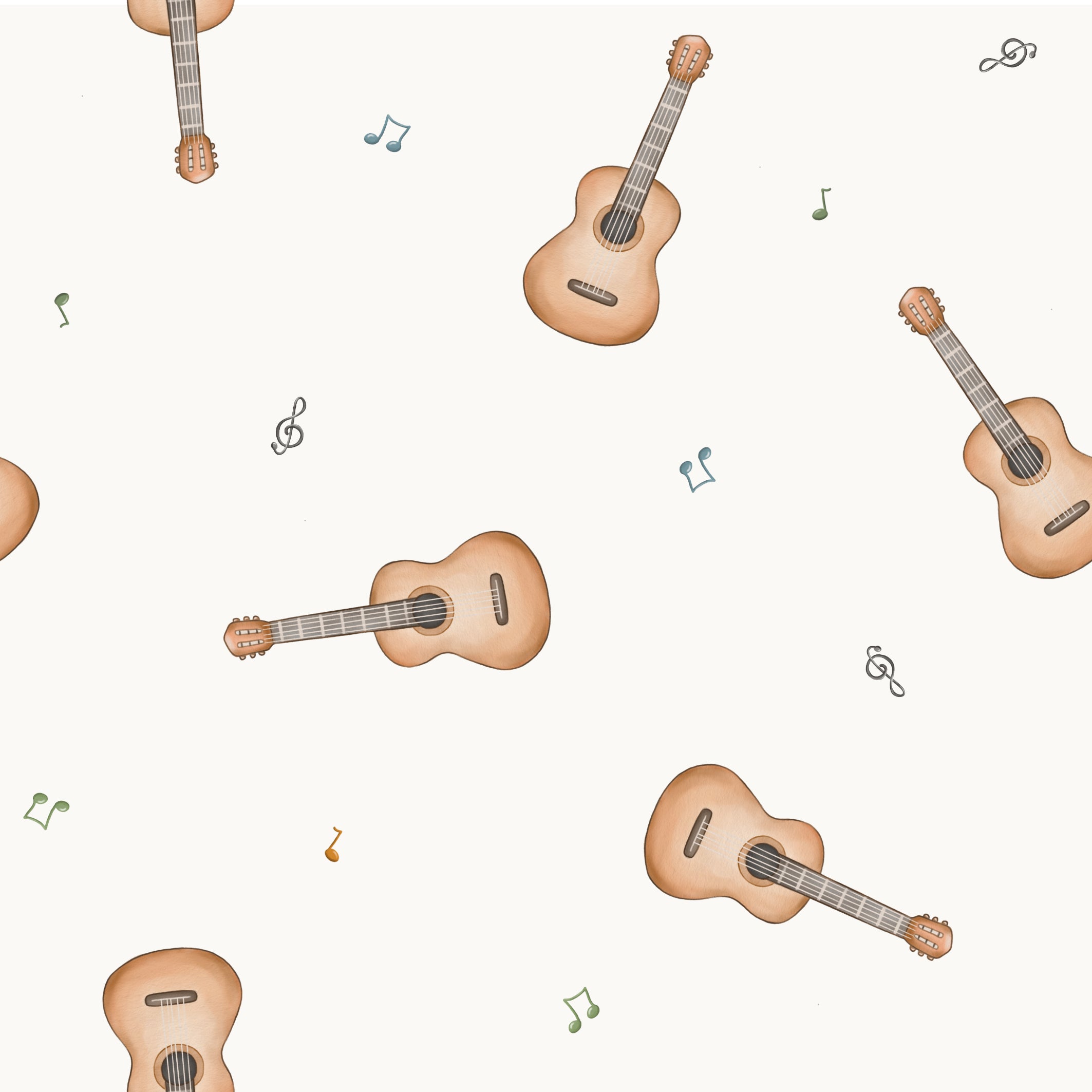 Guitar Tossed Off White