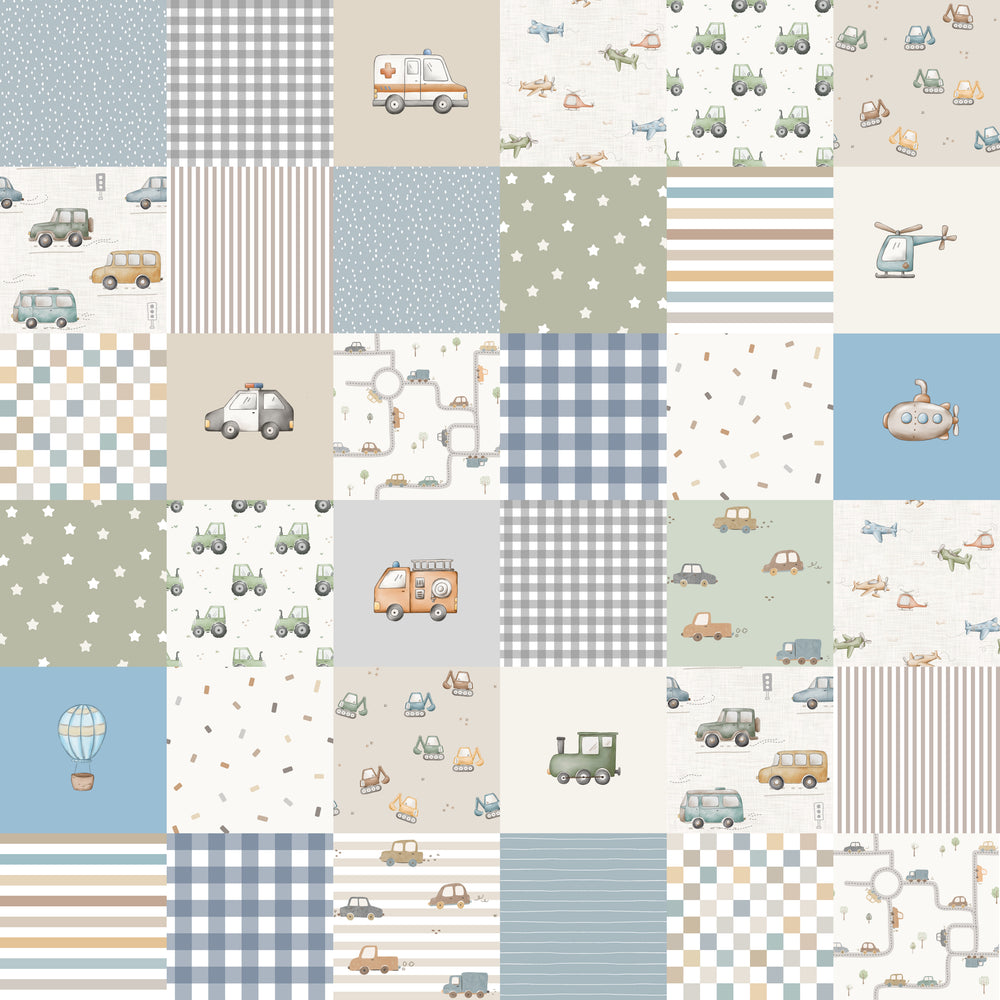 Patchwork Transportation – 5cm Squares