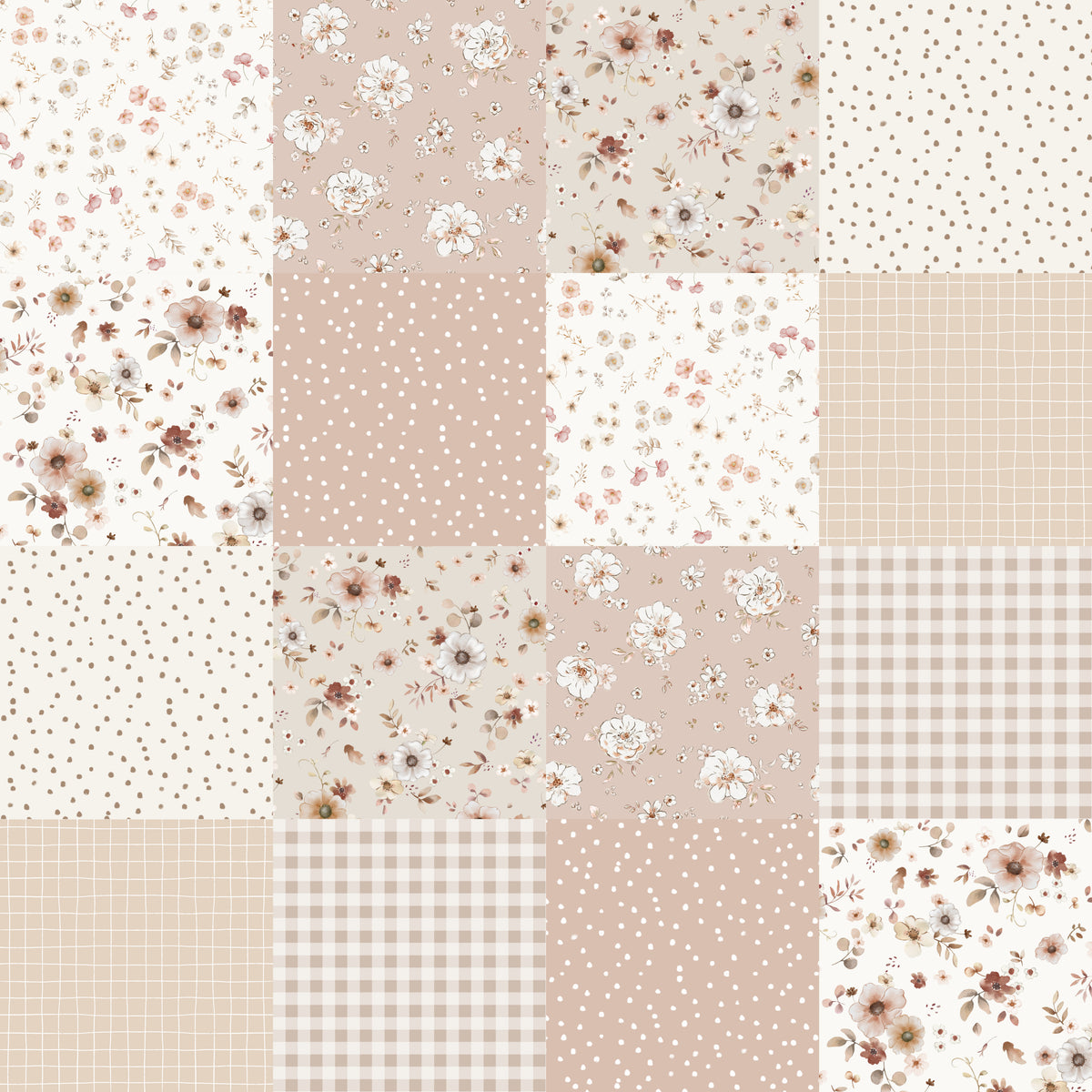 Patchwork Floral Jen – 10cm Squares - Family Fabrics B.V.