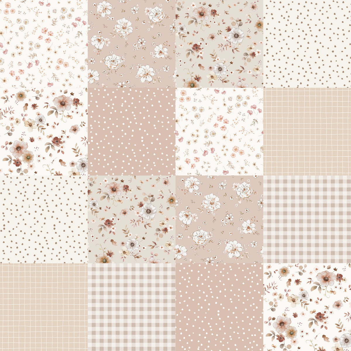 Patchwork Floral Jen – 5cm Squares - Family Fabrics B.V.