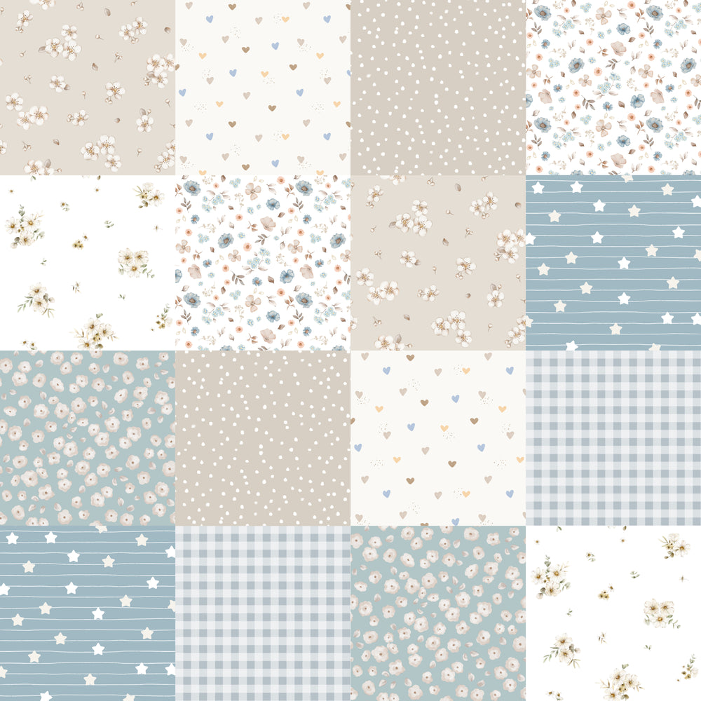 Patchwork Floral Aven – 10cm Squares